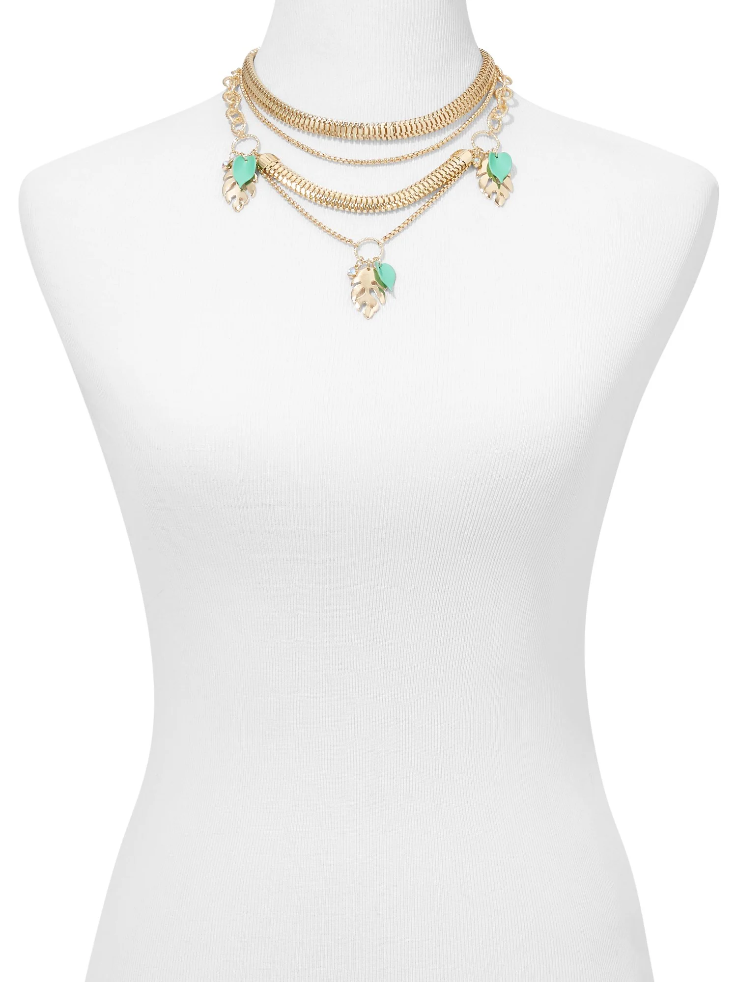 Leaf-Accent Layered Necklace - Image 2
