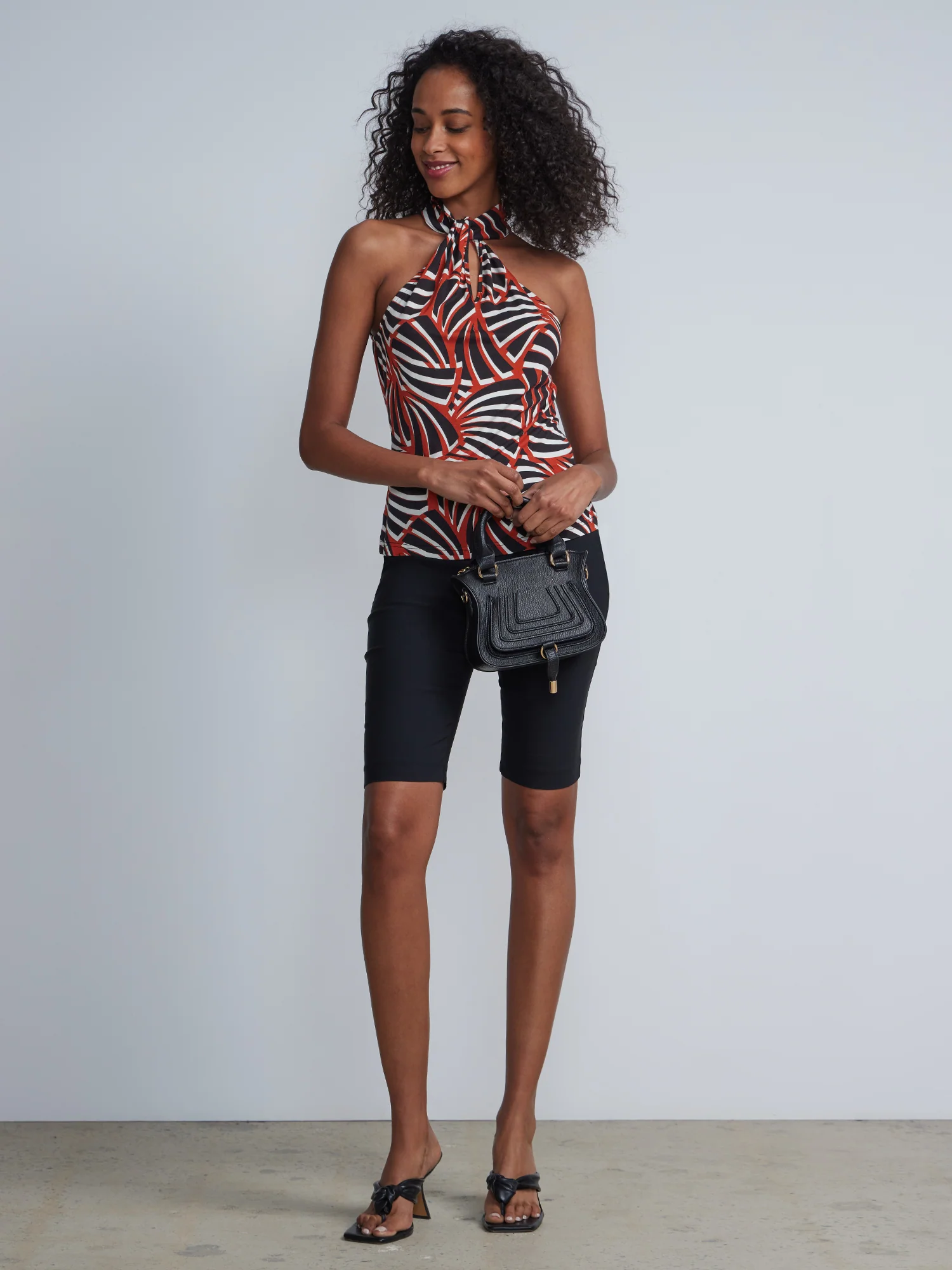 Leaf Print Halter Neck Top - Image 4
