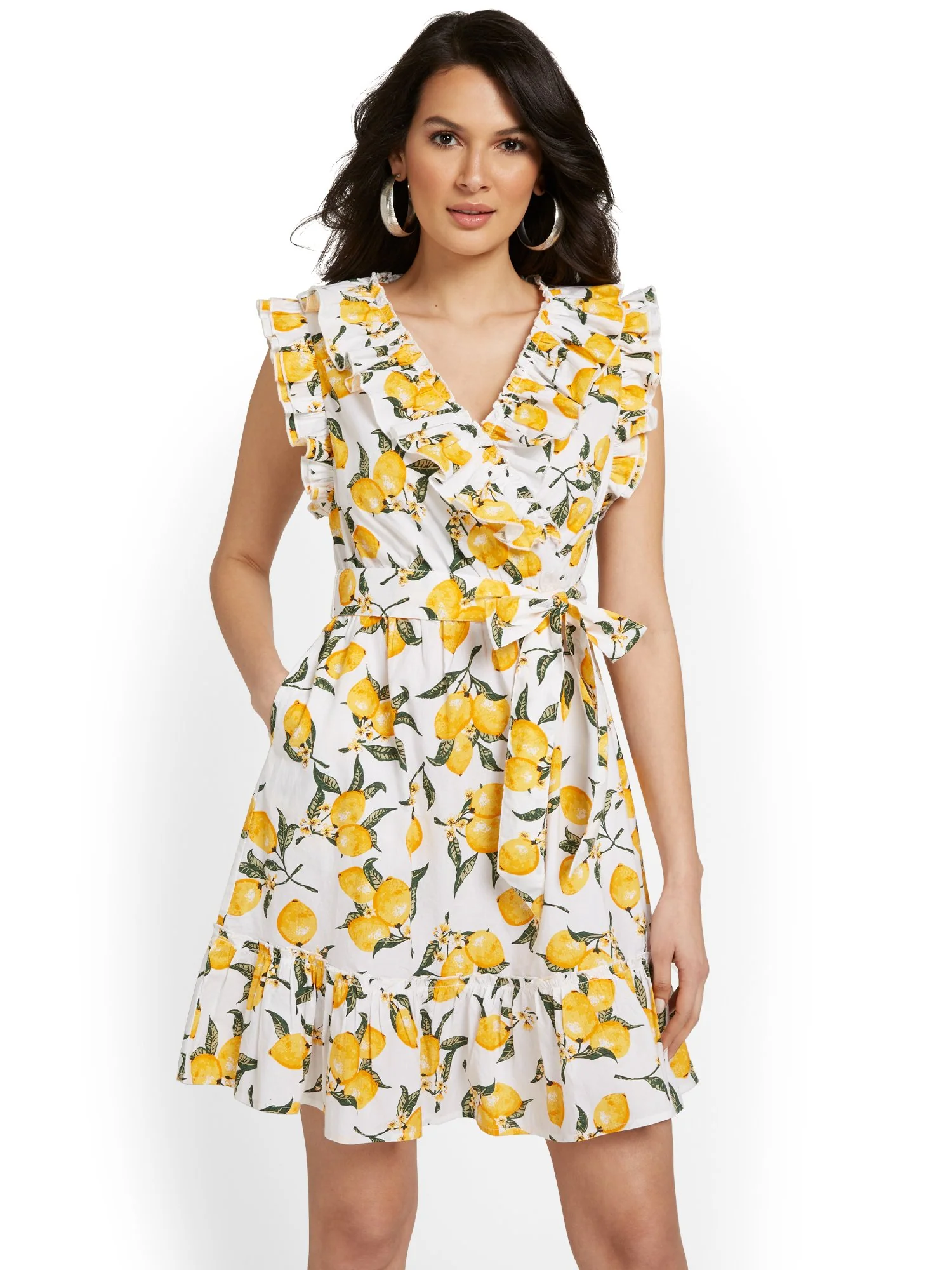 Lemon-Print Ruffle Dress - Image 2