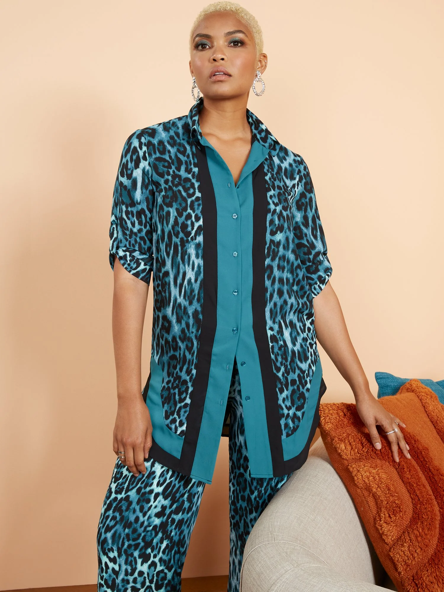 Leopard-Print Button-Down Top - Image 2