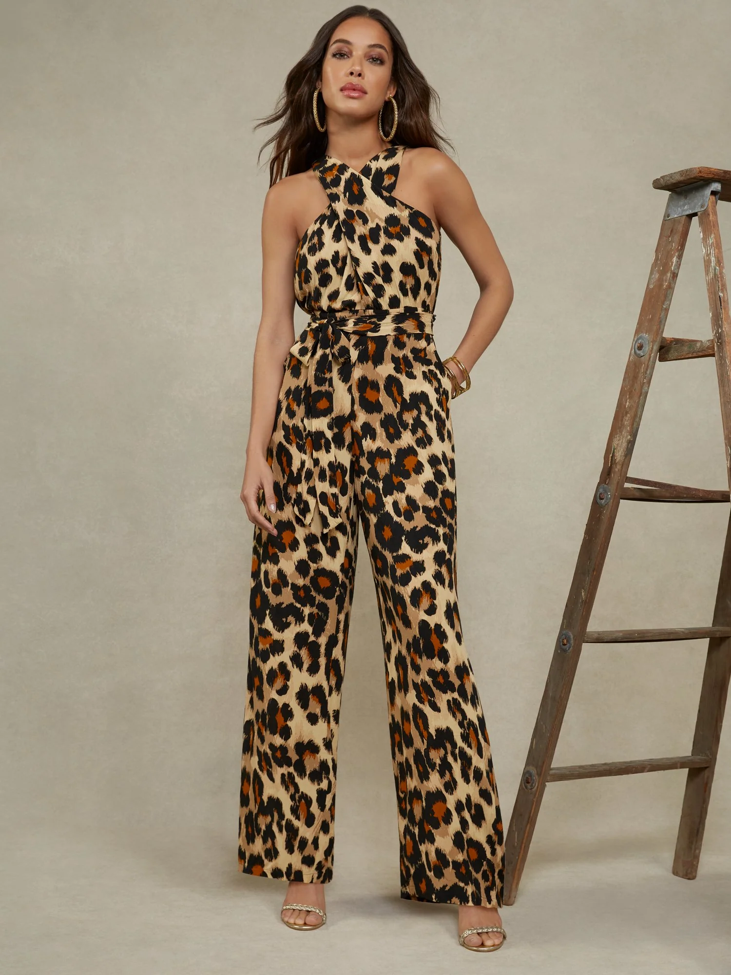 Leopard-Print Gauze Jumpsuit - Image 2