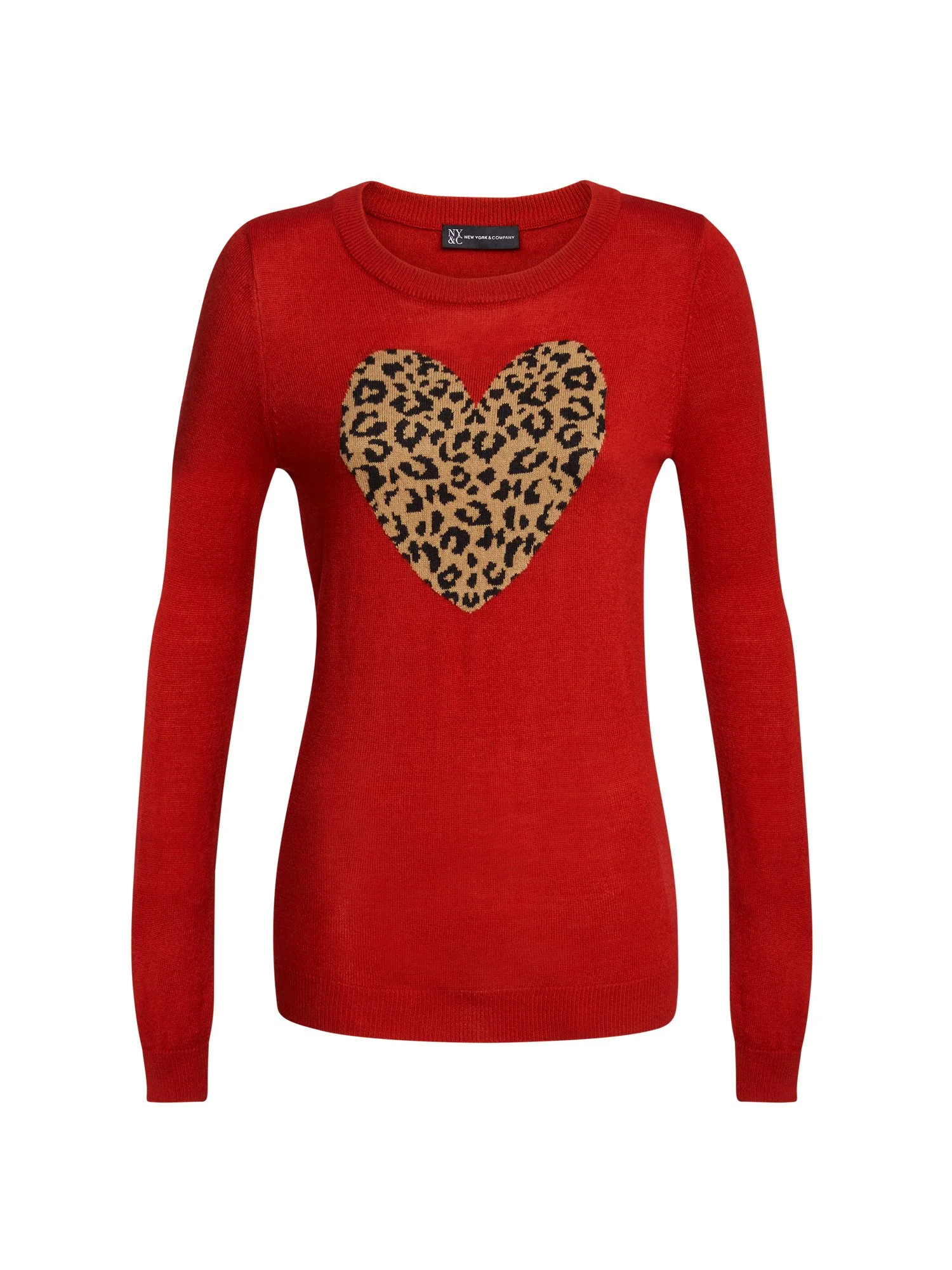 Leopard-Print Heart Crewneck Sweater - Image 2