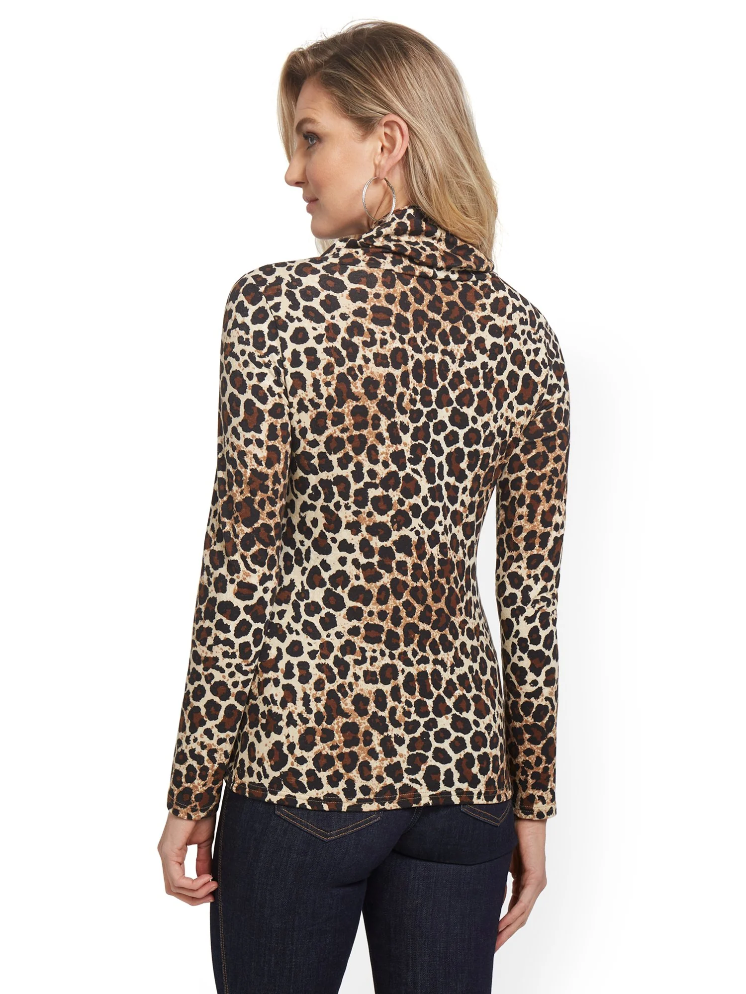 Leopard-Print Long-Sleeve Face Mask Top - Image 2