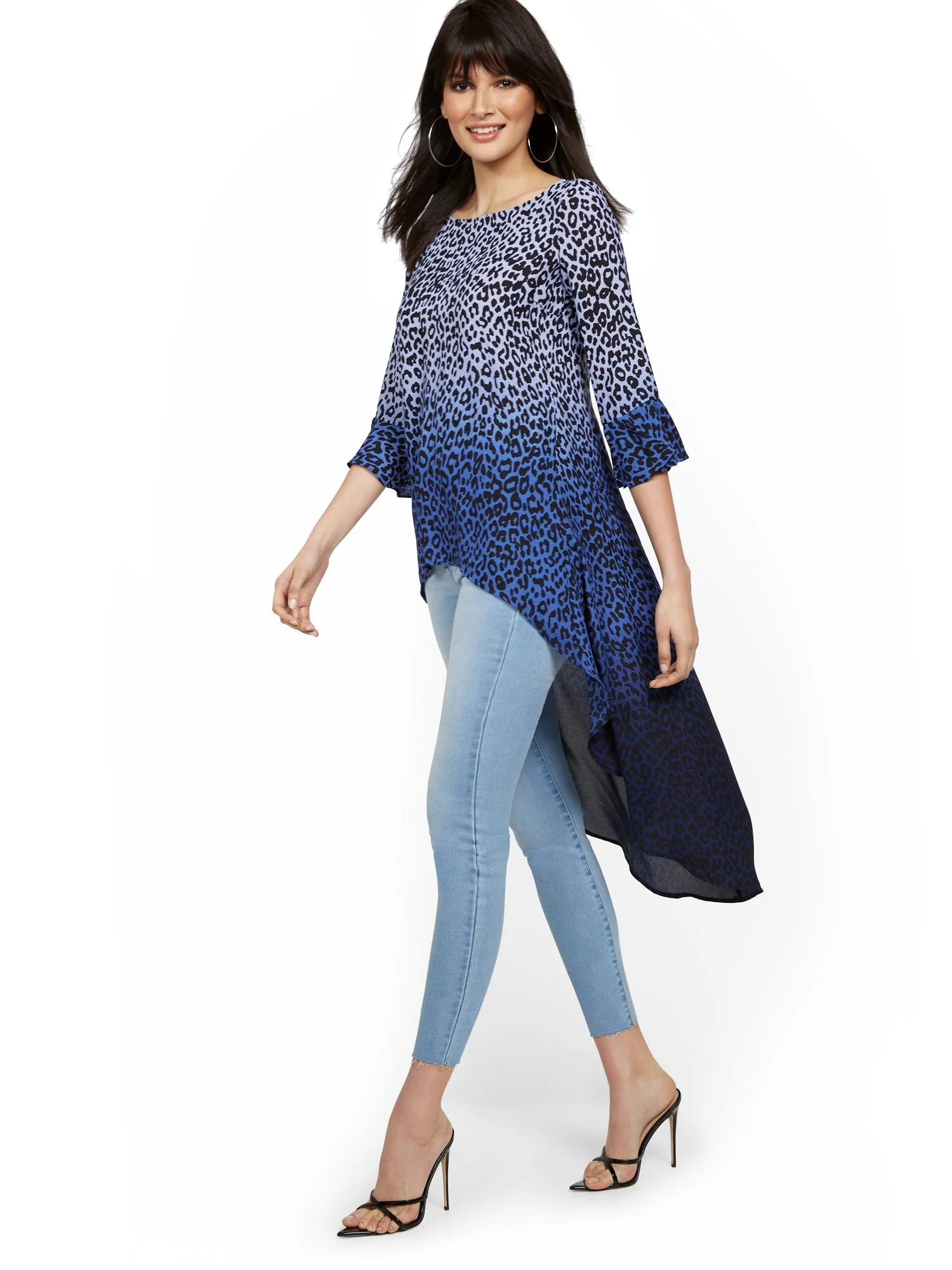 Leopard-Print Ombre High-Low Top - Image 2