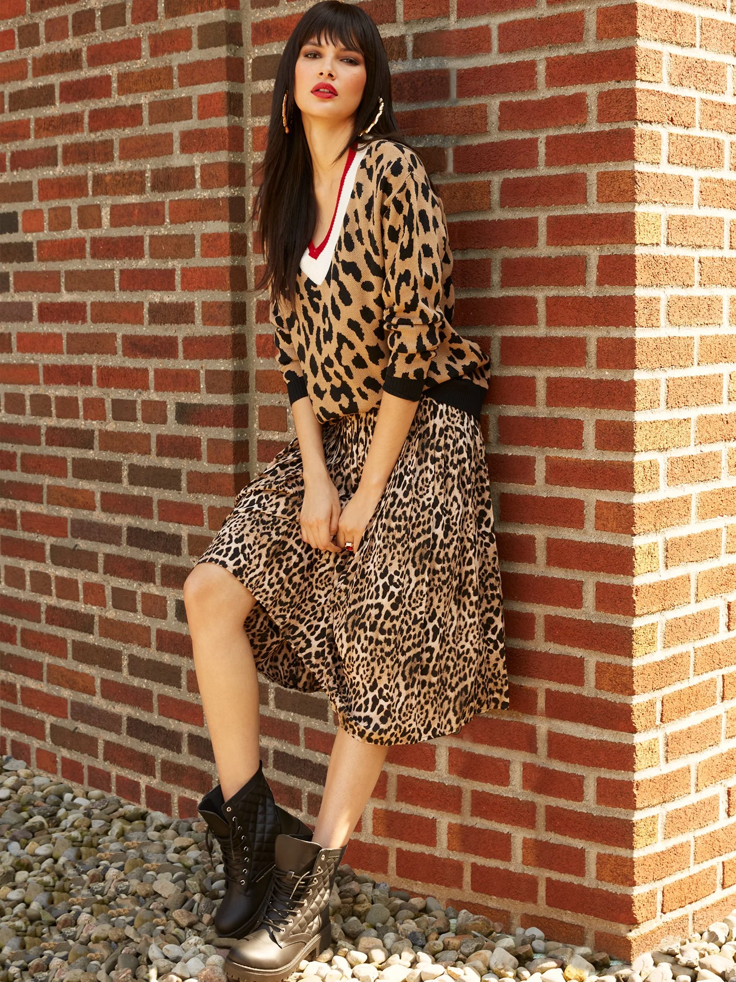 Leopard-Print Pleated Skirt - Image 2