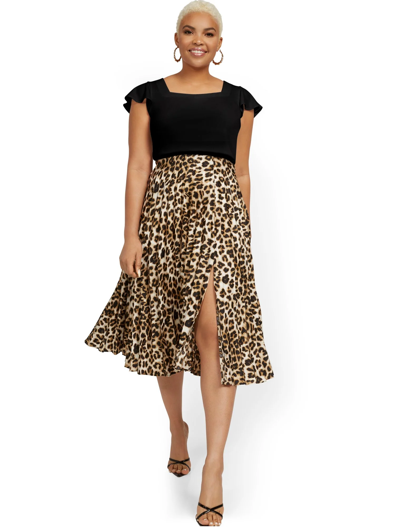 Leopard-Print Pleated Skirt - Image 4