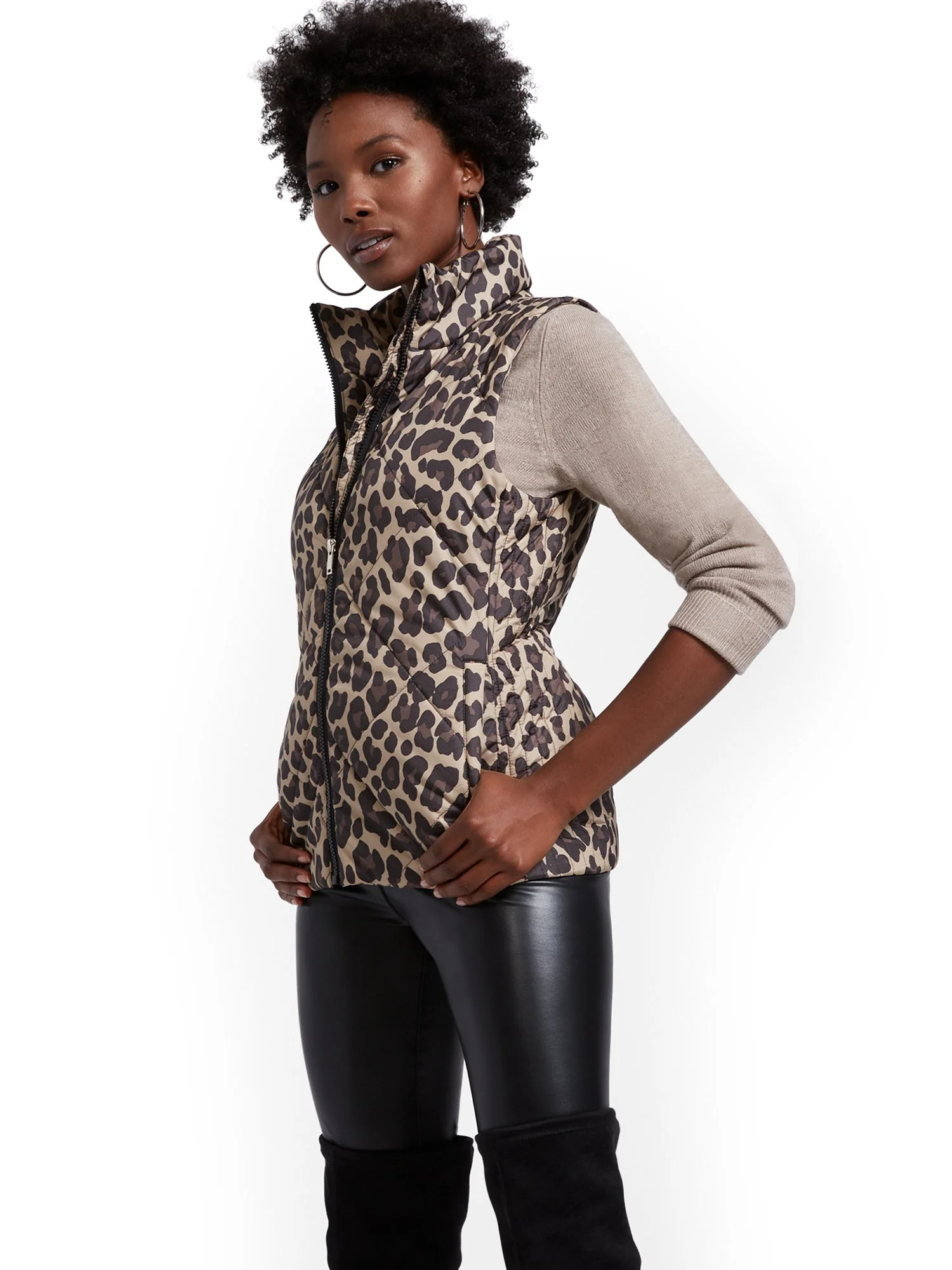 Leopard-Print Puffer Vest - Image 5