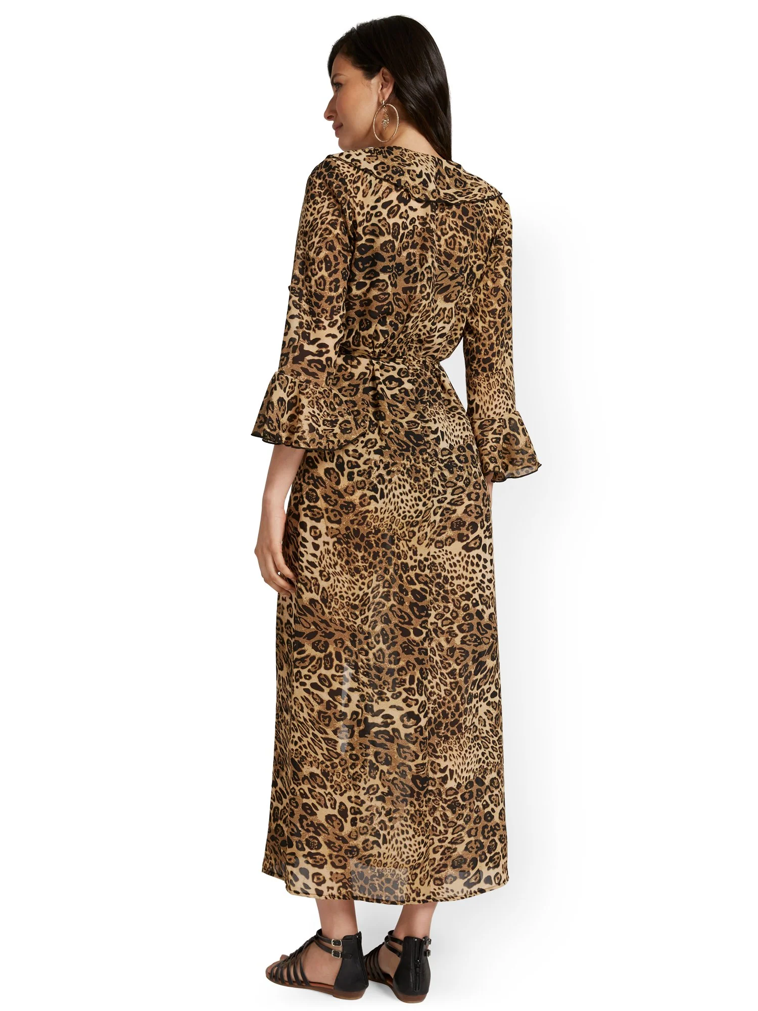 Leopard-Print Ruffle Maxi Coverup - NY&C Swimwear - Image 3
