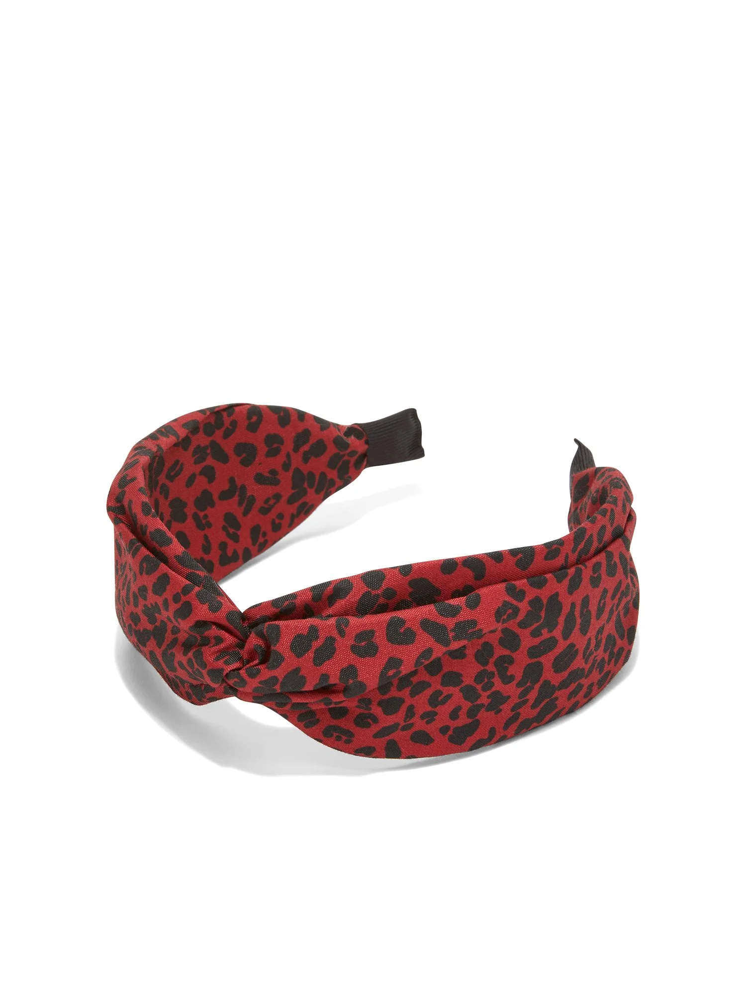 Leopard-Print Satin Top-Knot Headband - Image 3