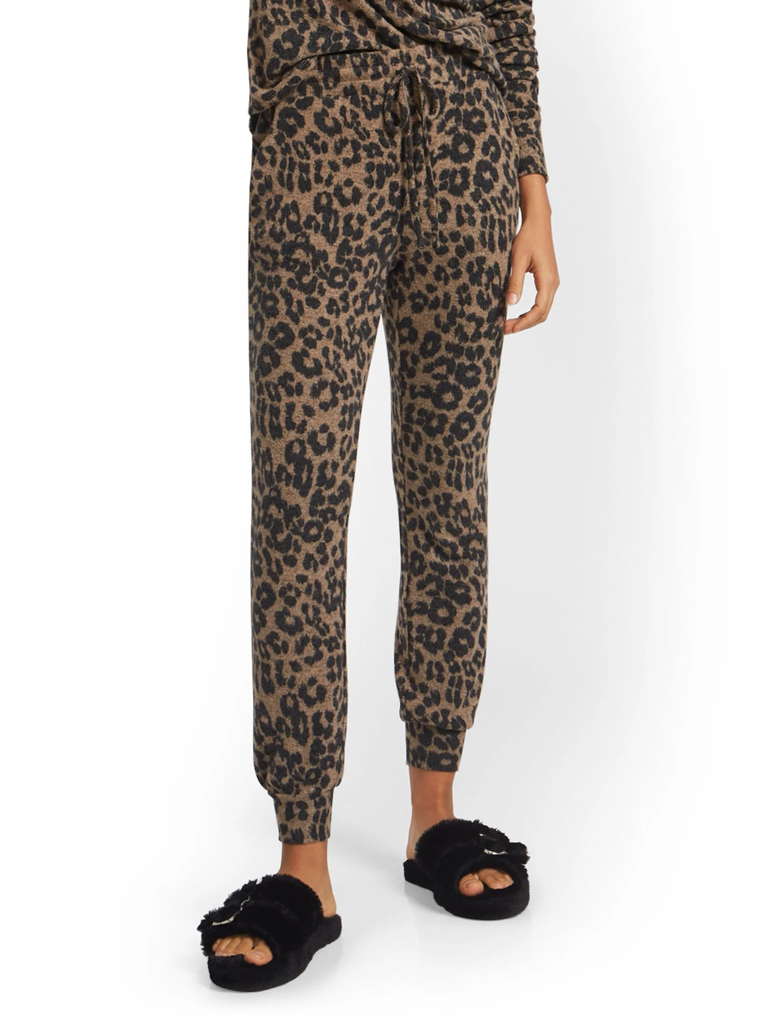 Leopard-Print Super-Soft Knit Slim Jogger Pant - Image 2
