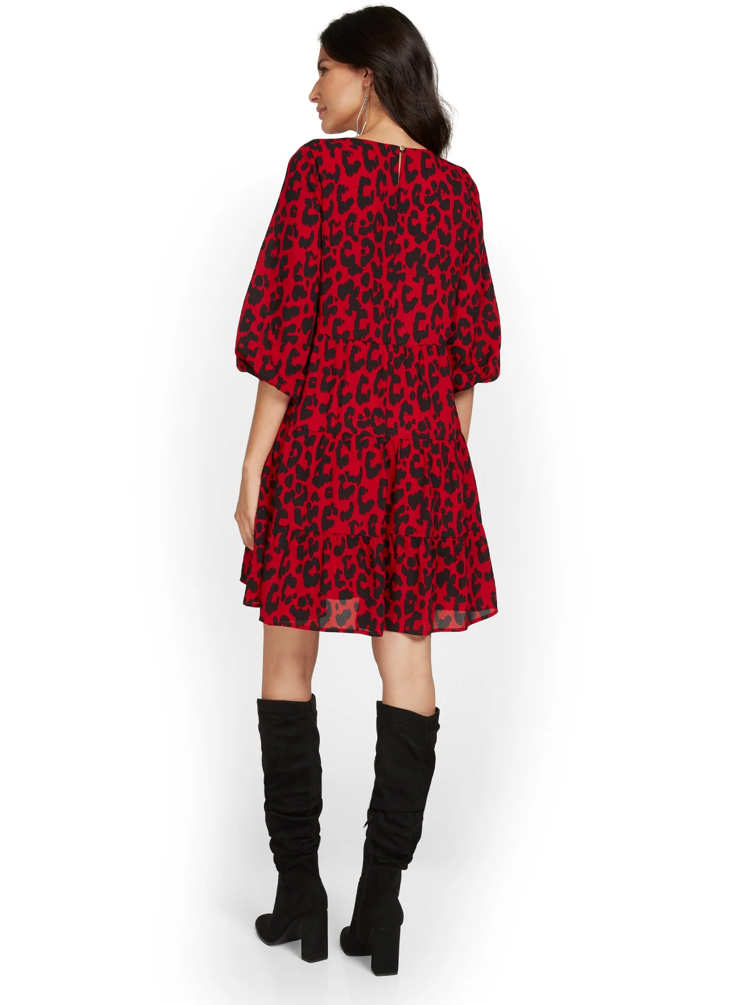 Leopard-Print Tiered Shift Dress - Image 3