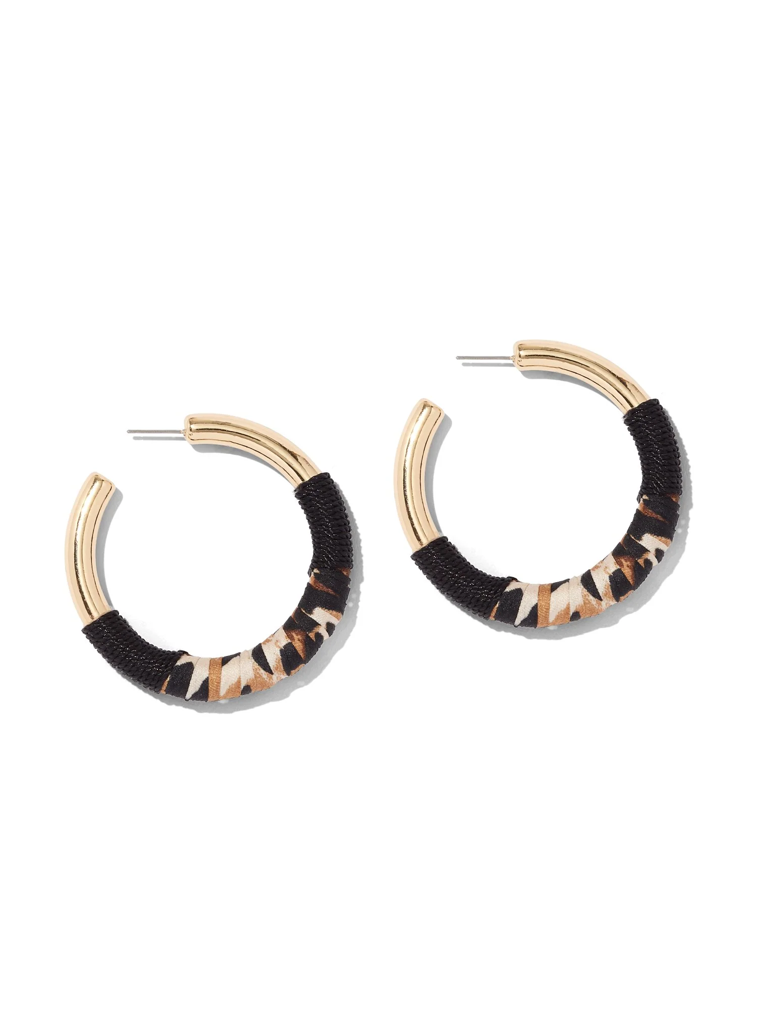 Leopard-Print Wrap Hoop Earring