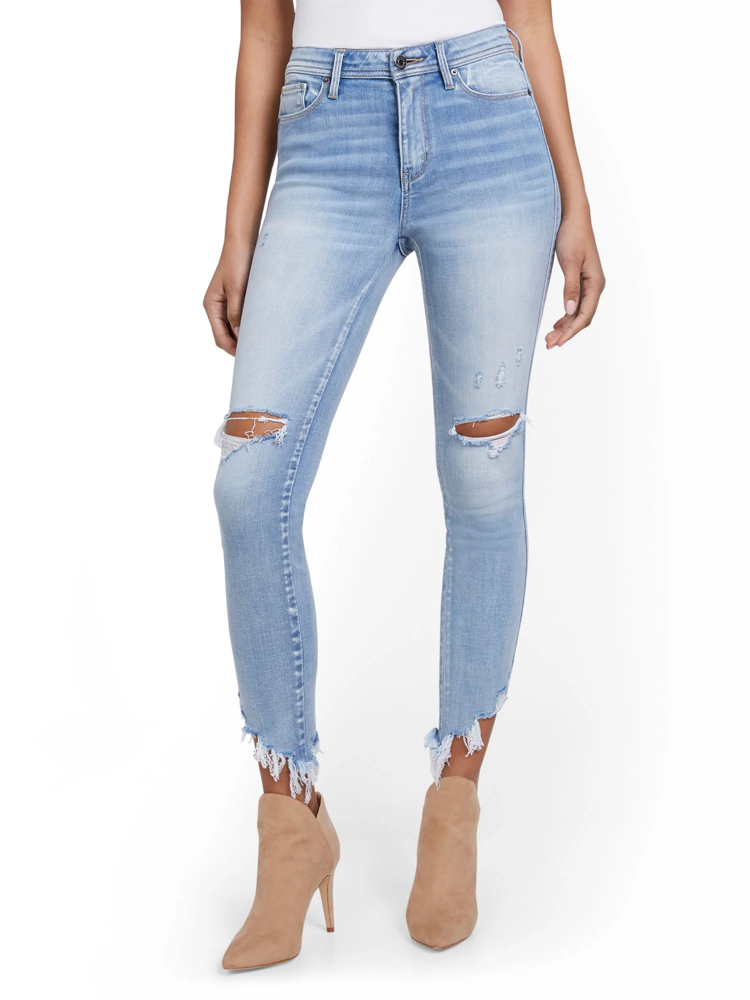 Lexi High-Waisted Distressed Super-Skinny Ankle Jeans - Image 5
