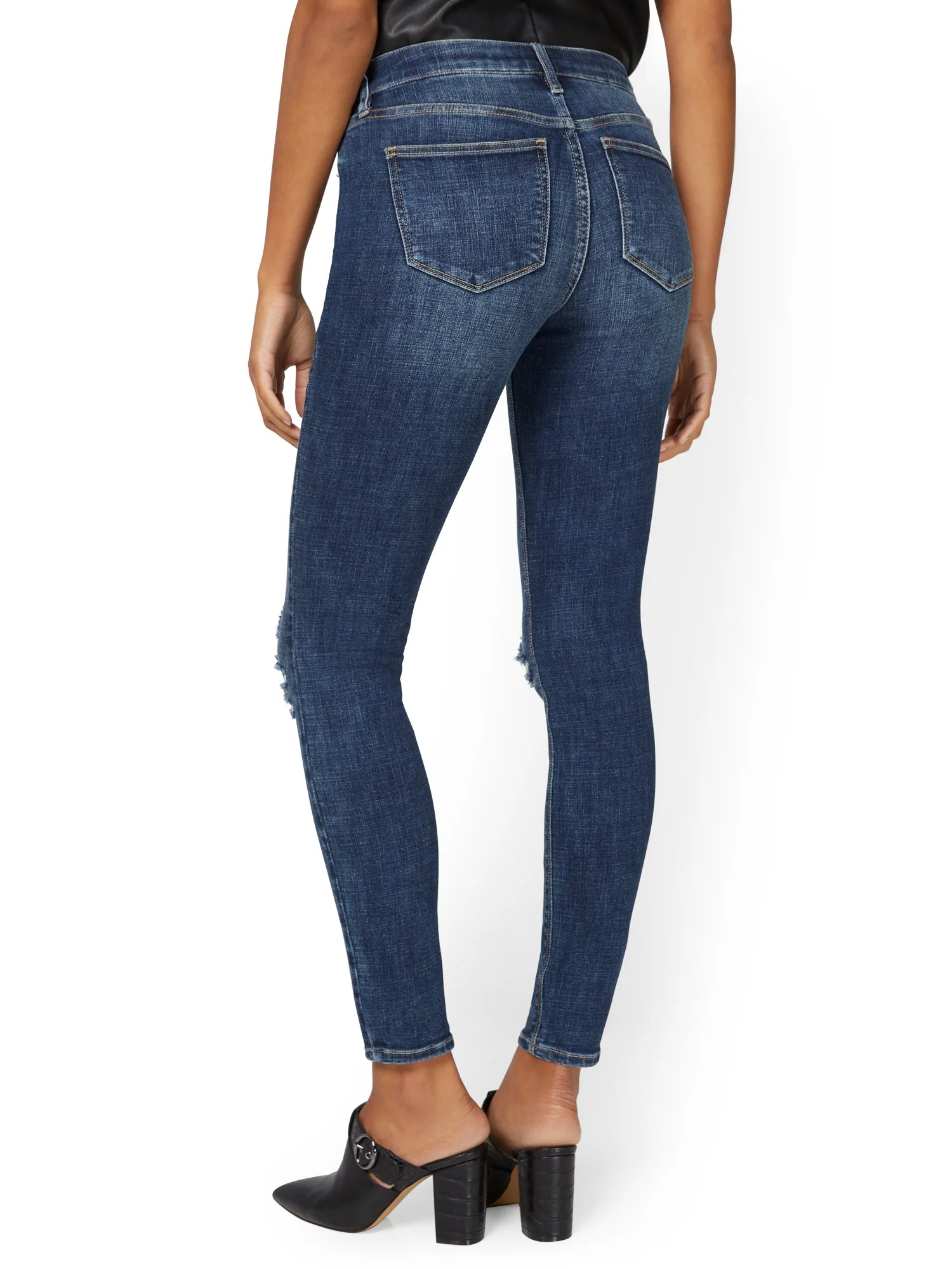 Lexi Mid-Rise Super-Skinny Jeans - Dark Wash - Image 4