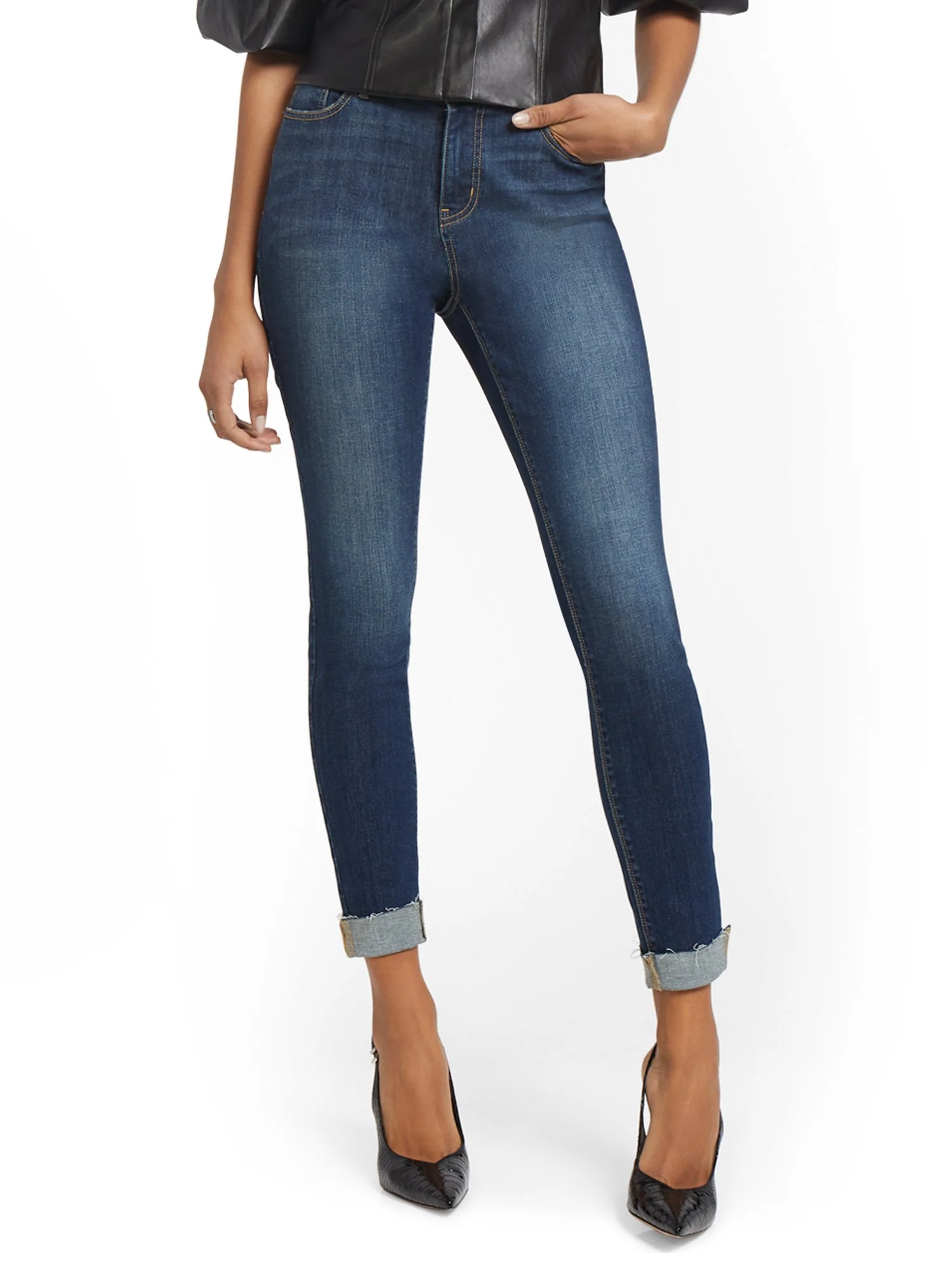 Lexi Mid-Rise Super-Skinny Jeans - Foxy Blue - Image 2