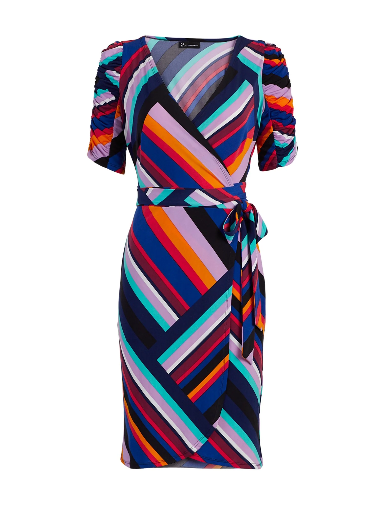 Linear-Print Knit Wrap Dress - Image 2