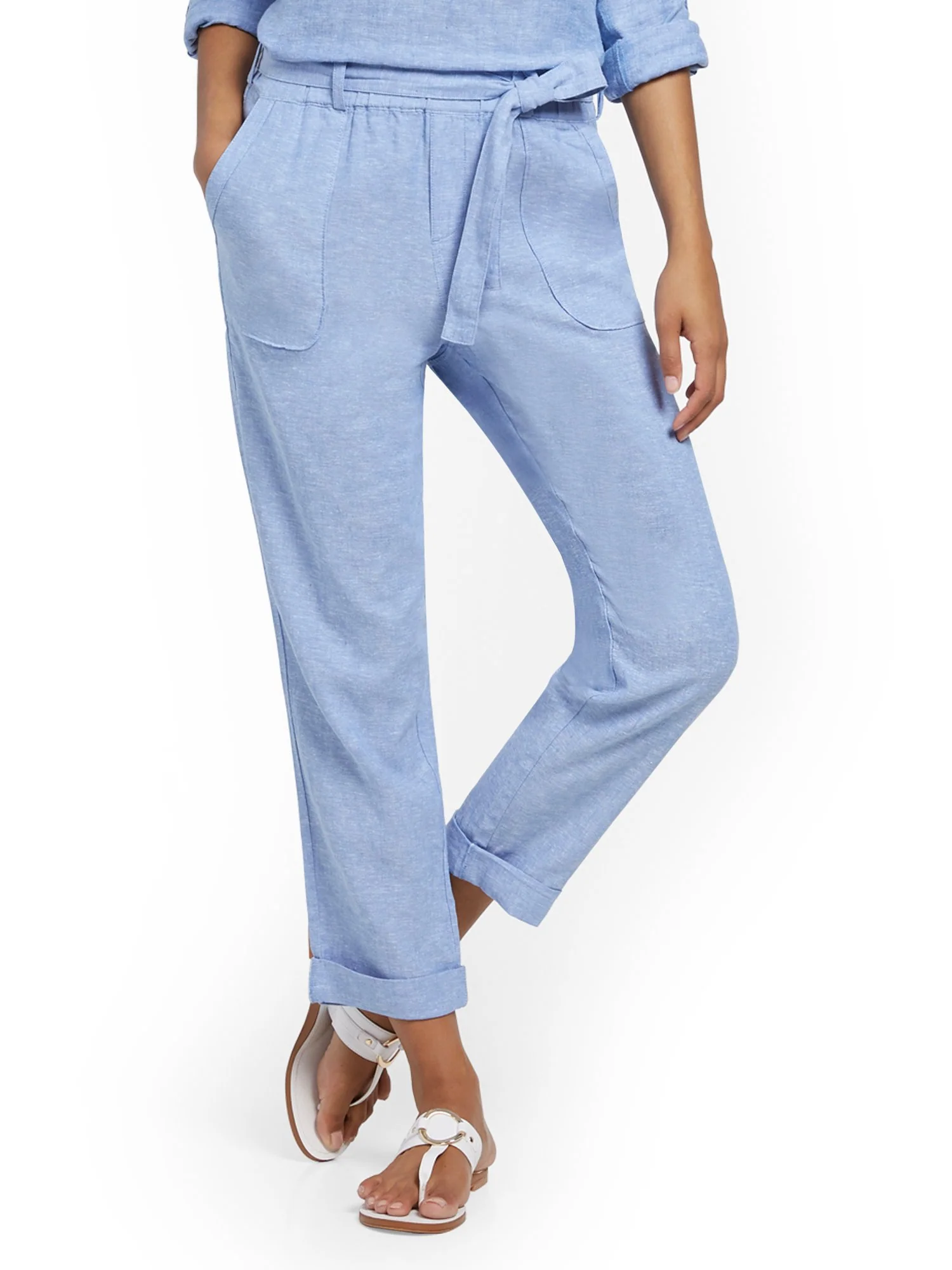 Linen Belted Boyfriend Pant - Image 15