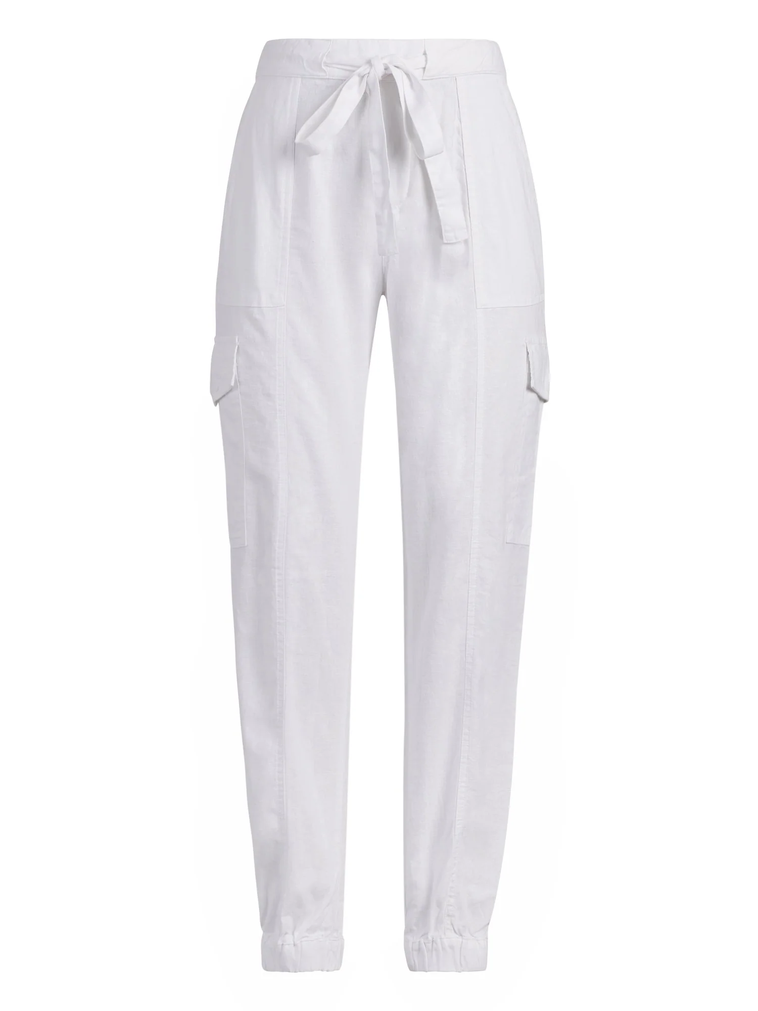 Linen-Blend Cargo Jogger Pant