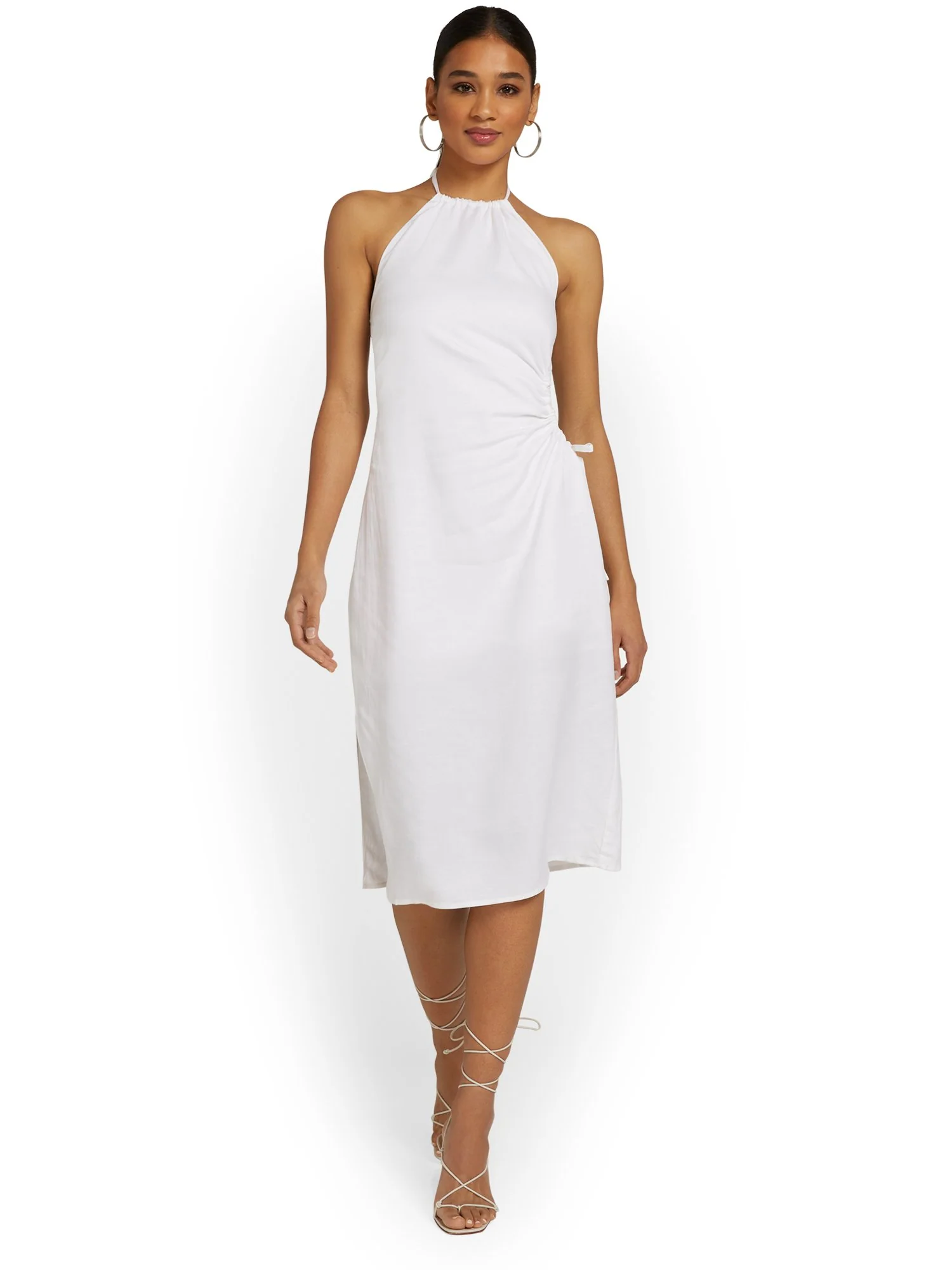Crescent Linen-Blend Cut-Out Dress - Brands We Love - Image 10