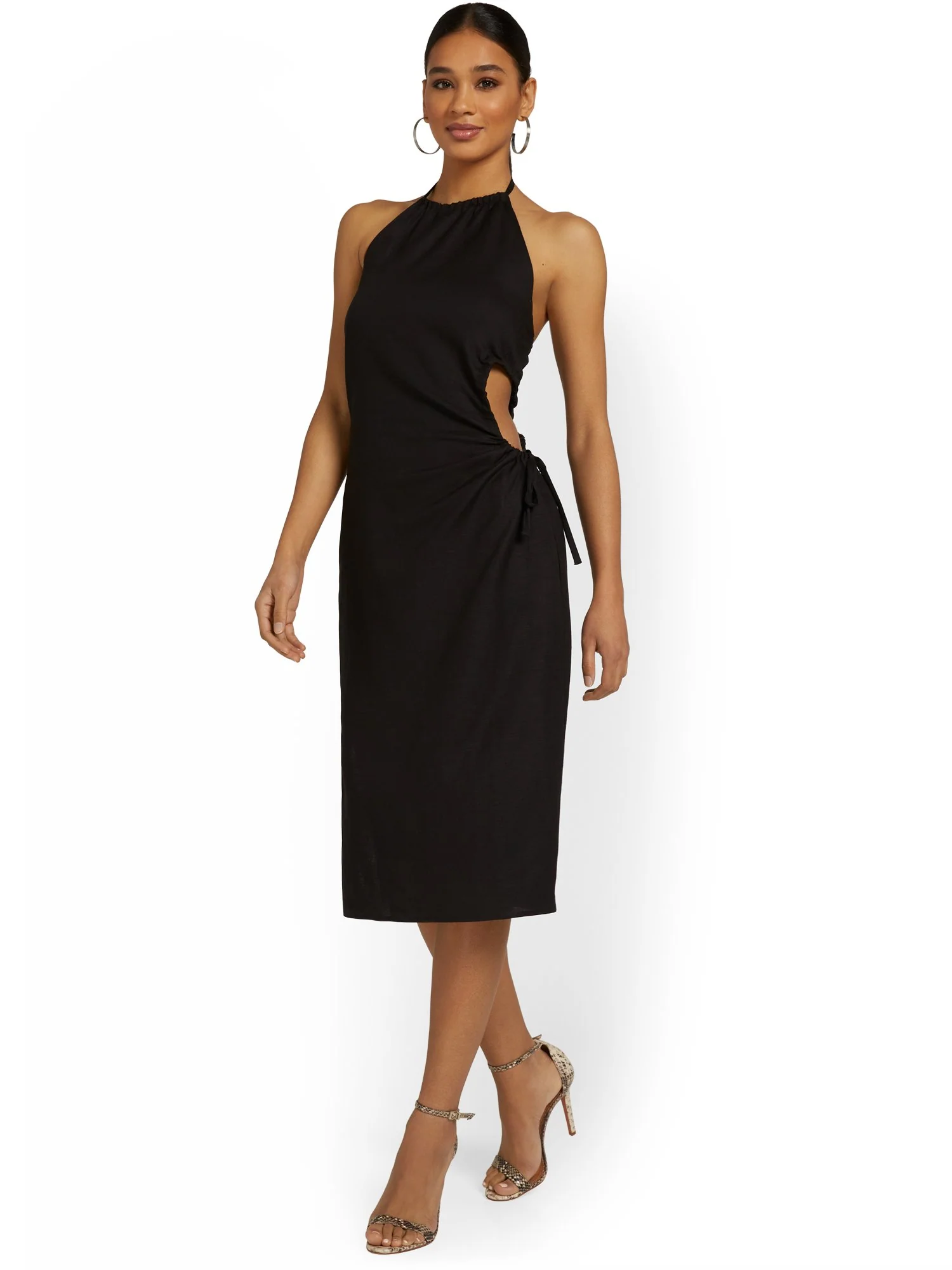 Crescent Linen-Blend Cut-Out Dress - Brands We Love - Image 2