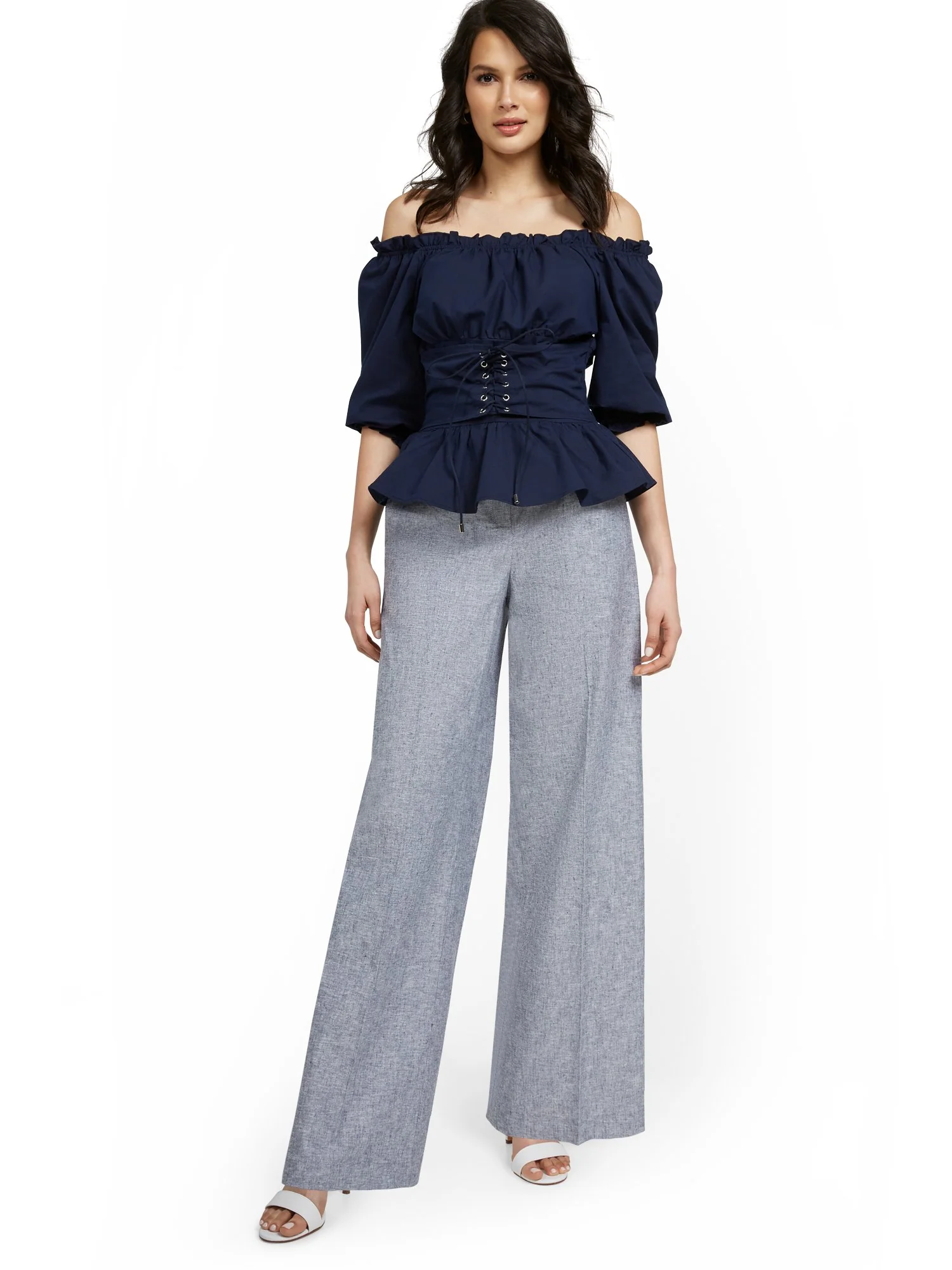Linen-Blend High-Waisted Tie-Front Wide-Leg Pant - Image 7