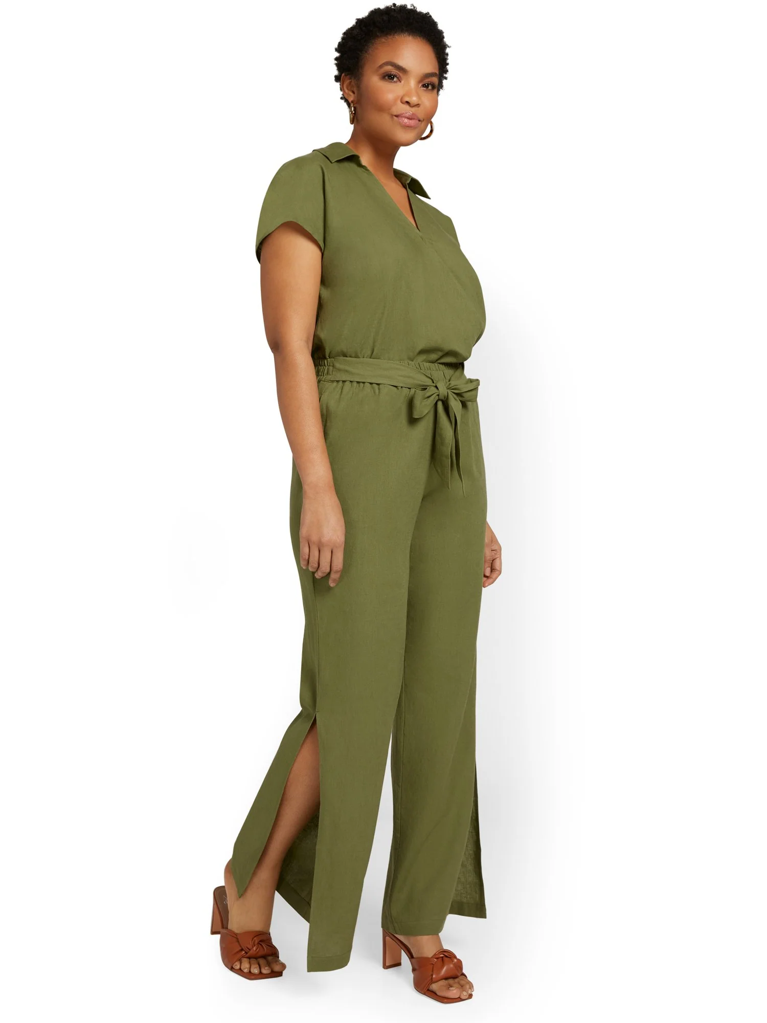 Linen-Blend High-Waisted Wide-Leg Pant - Image 8