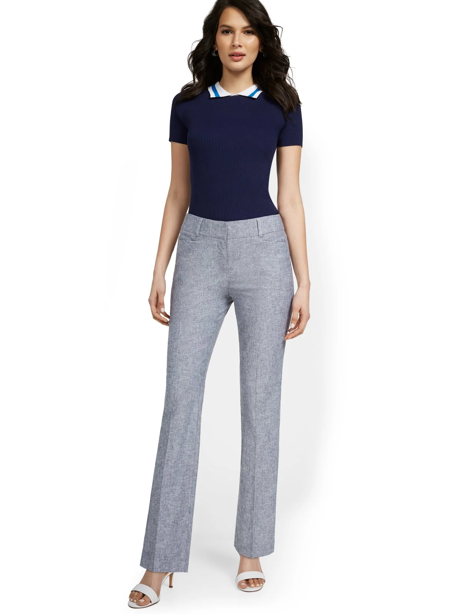 Linen-Blend Mid-Rise Straight-Leg Pant - Image 4