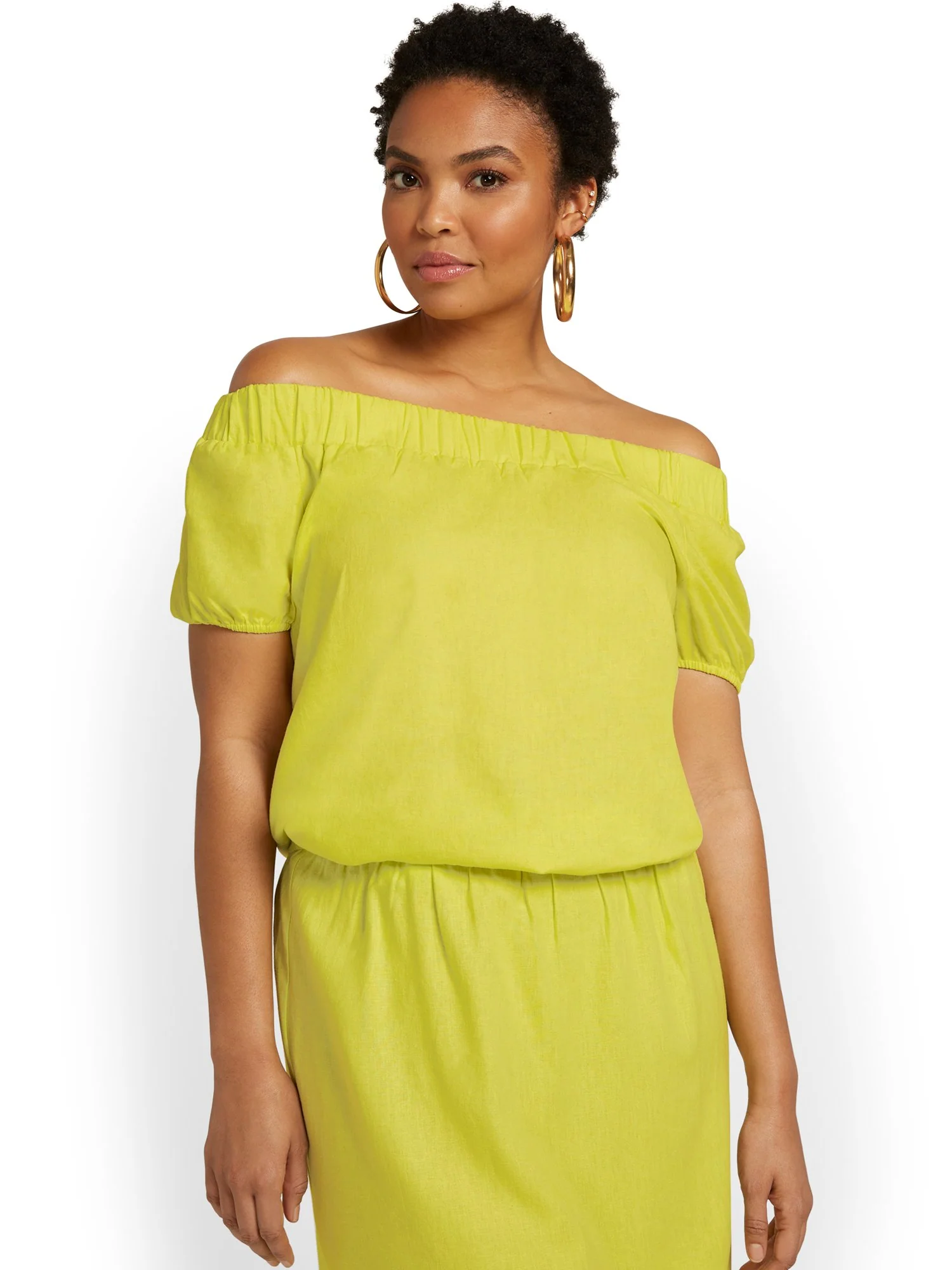 Linen-Blend Off-The-Shoulder Top - Image 6