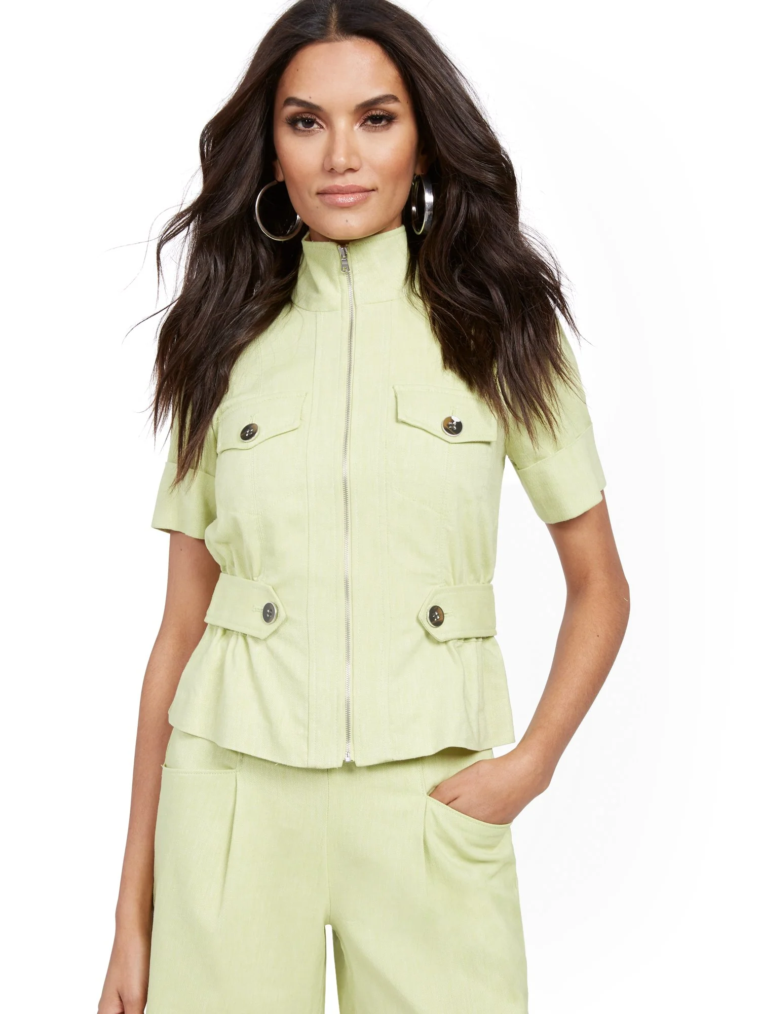 Linen-Blend Safari Jacket - Image 2
