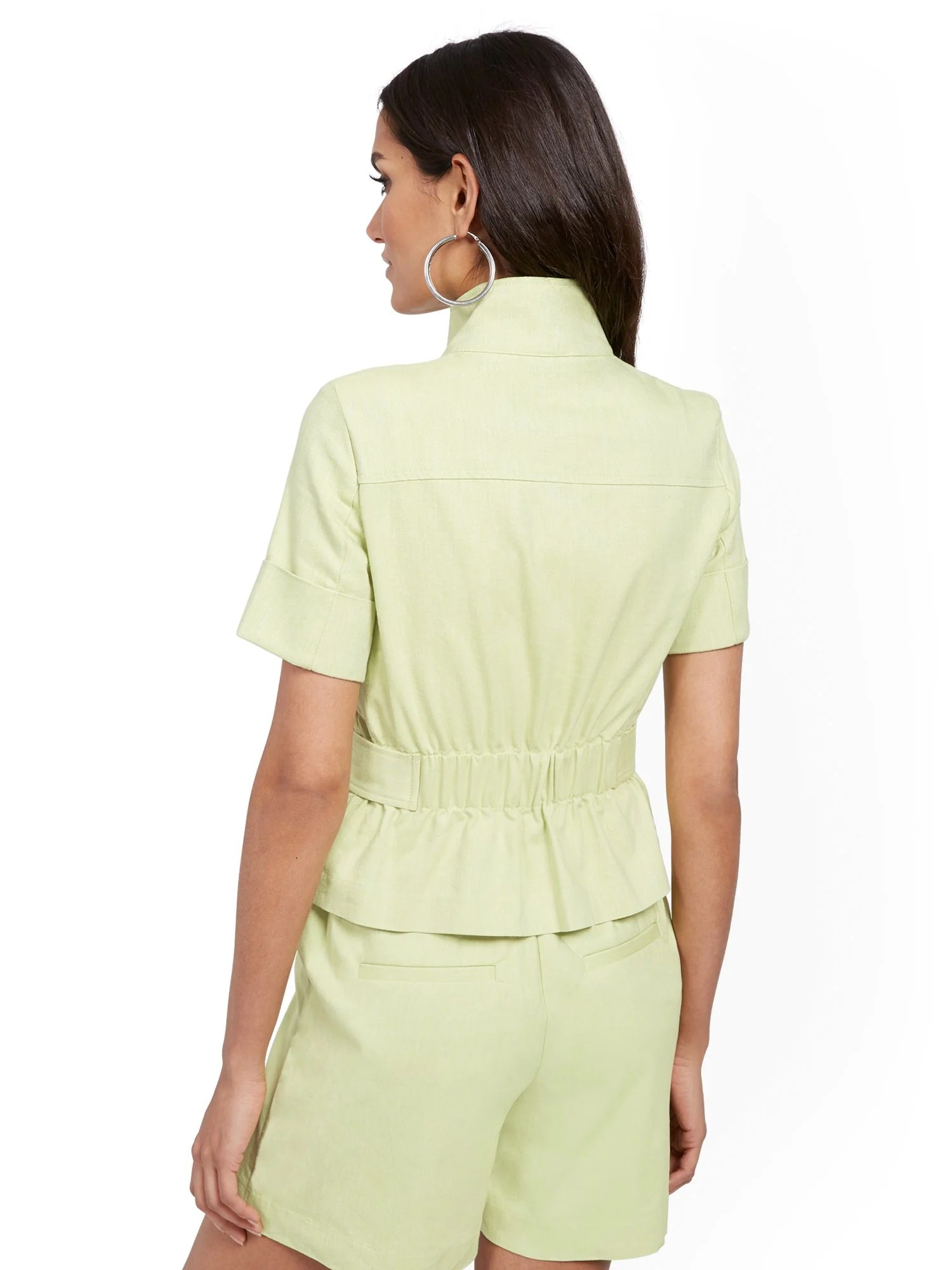 Linen-Blend Safari Jacket - Image 3