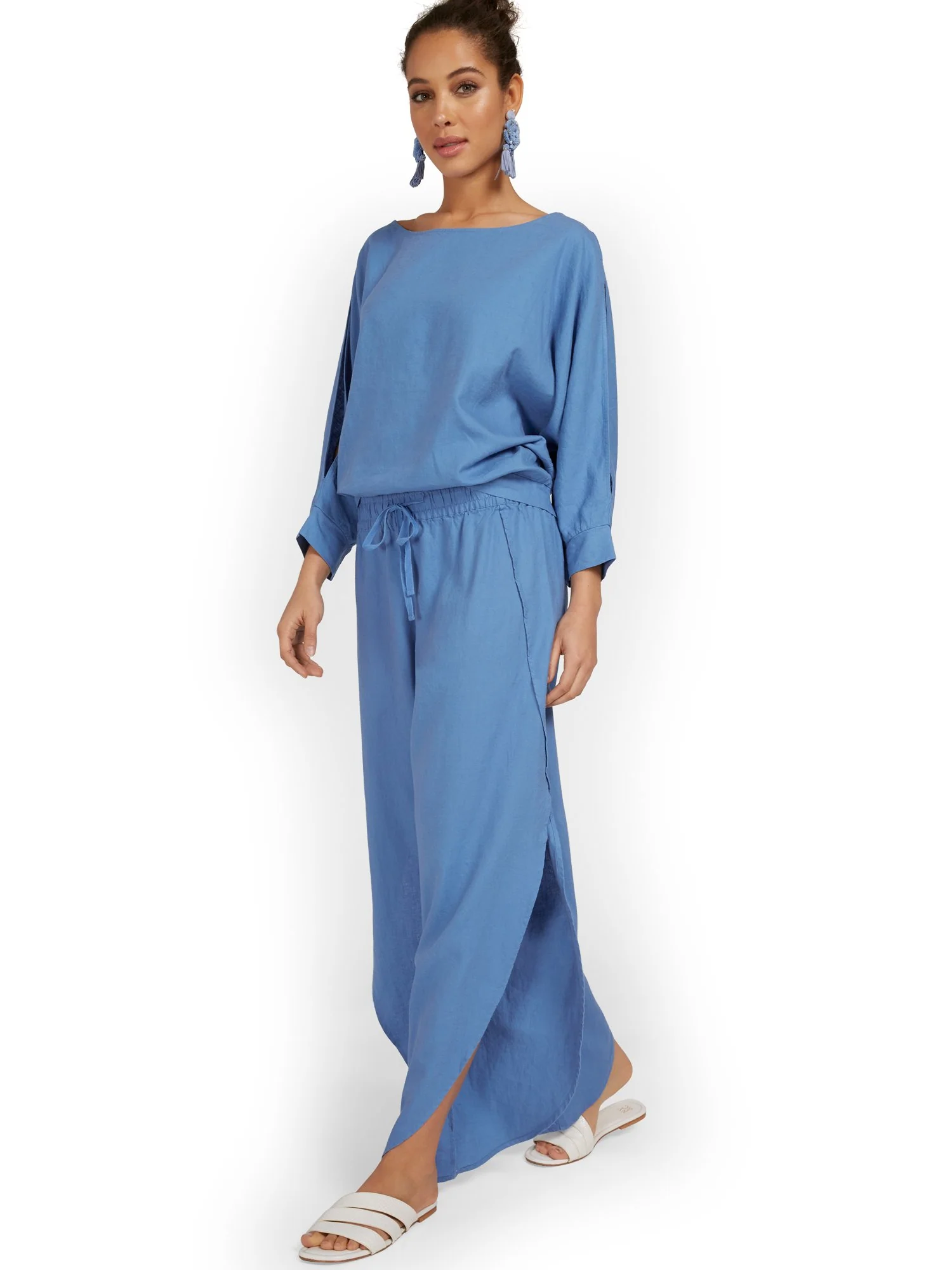 Linen-Blend Slit-Leg Pant - Image 13