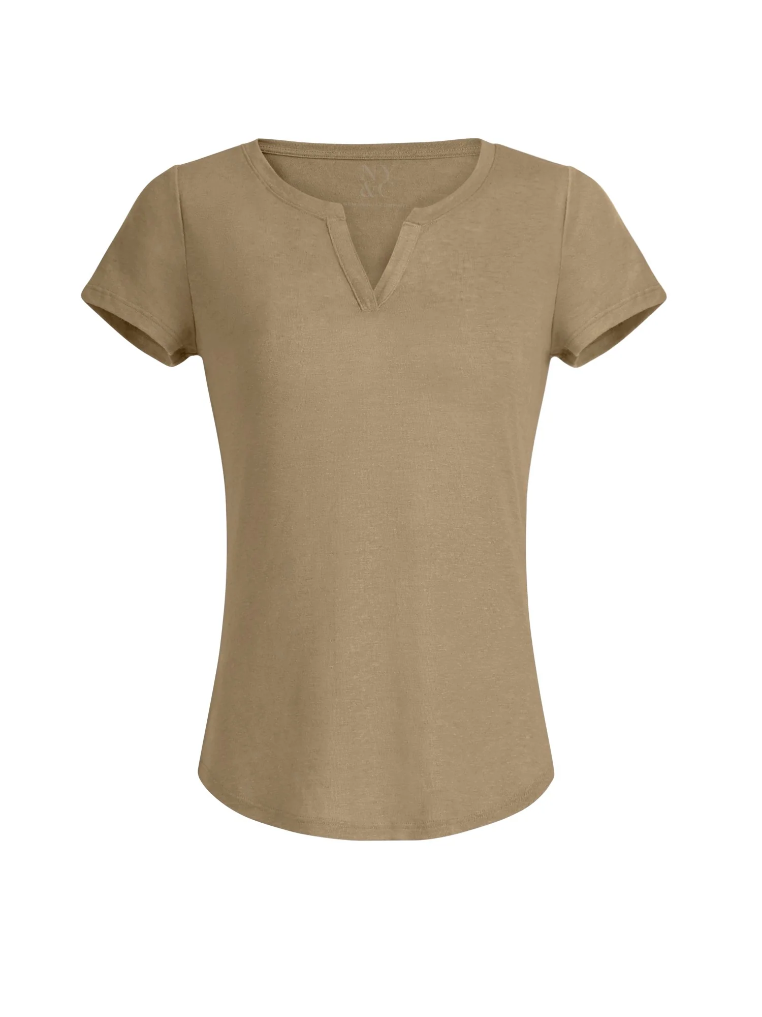 Linen-Blend Split-Neck Tee - Image 17