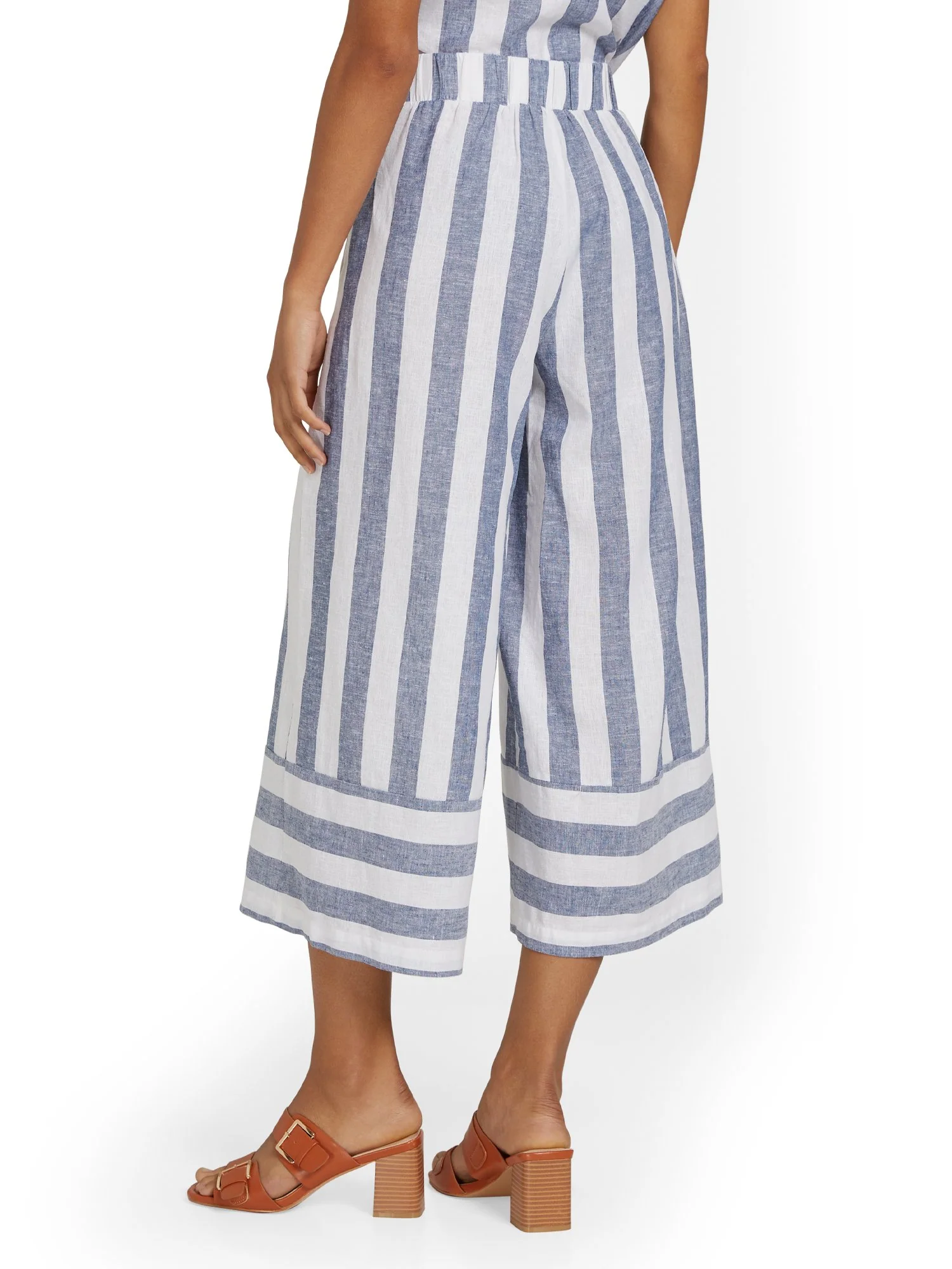 Linen-Blend Striped Capri Pant - Image 3