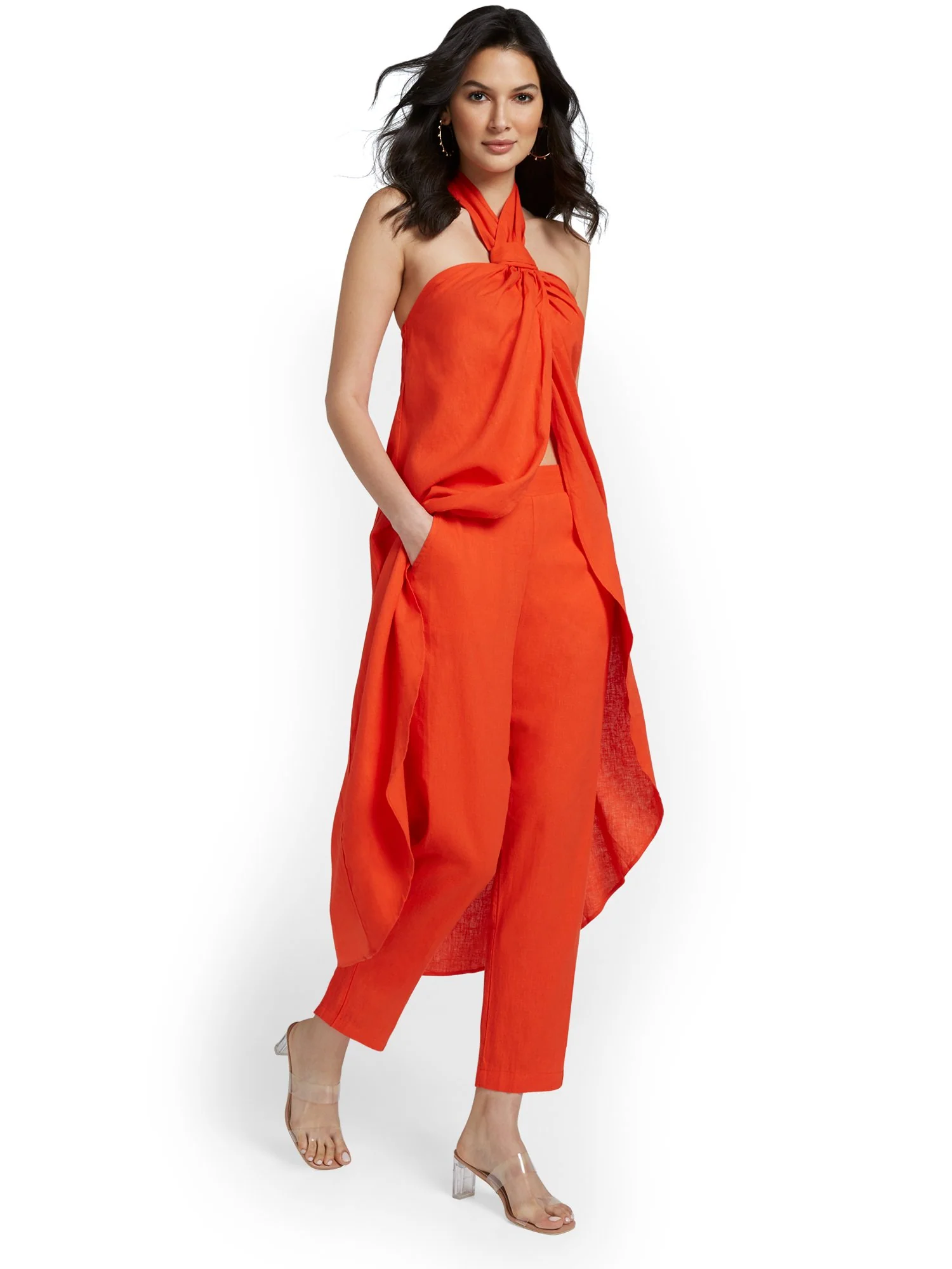 Linen-Blend Tapered Ankle Pant - Image 4