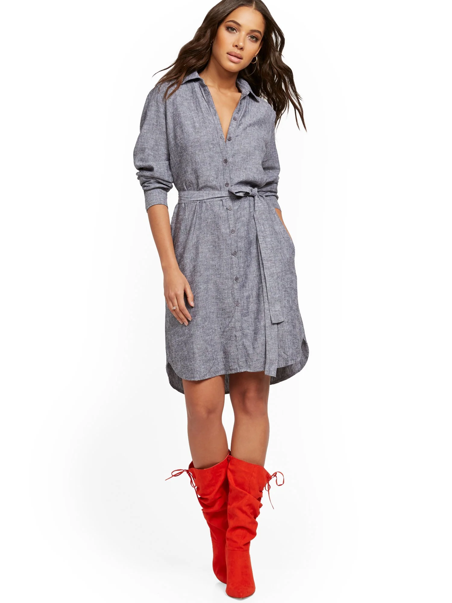Linen Button-Front Dress - Image 4
