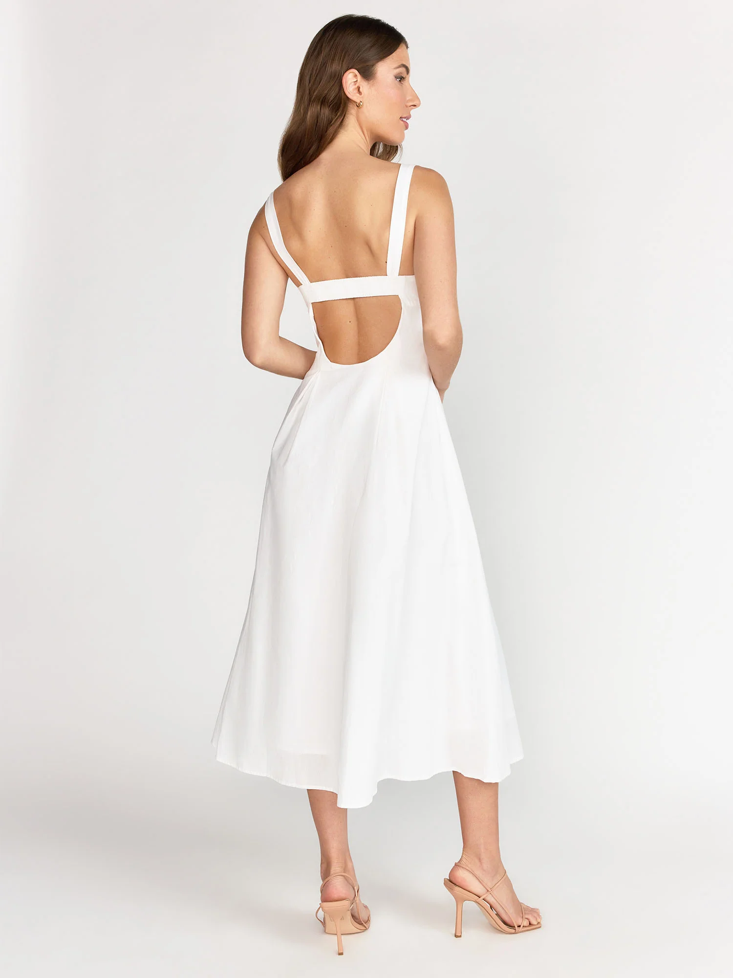Linen Sleeveless Corset Midi Dress - Crescent - Image 5