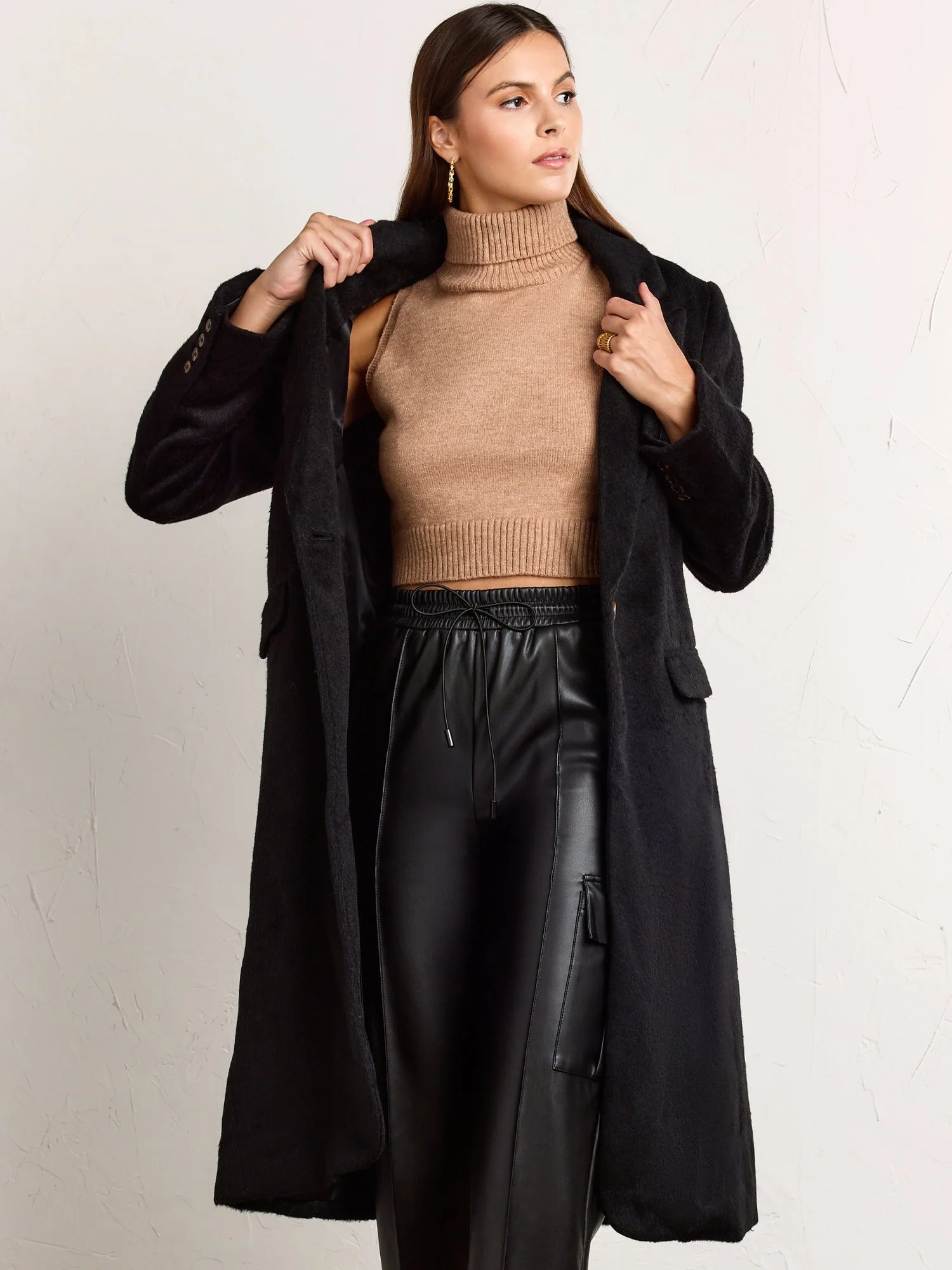 Long Brushed Coat - Crescent - Image 3