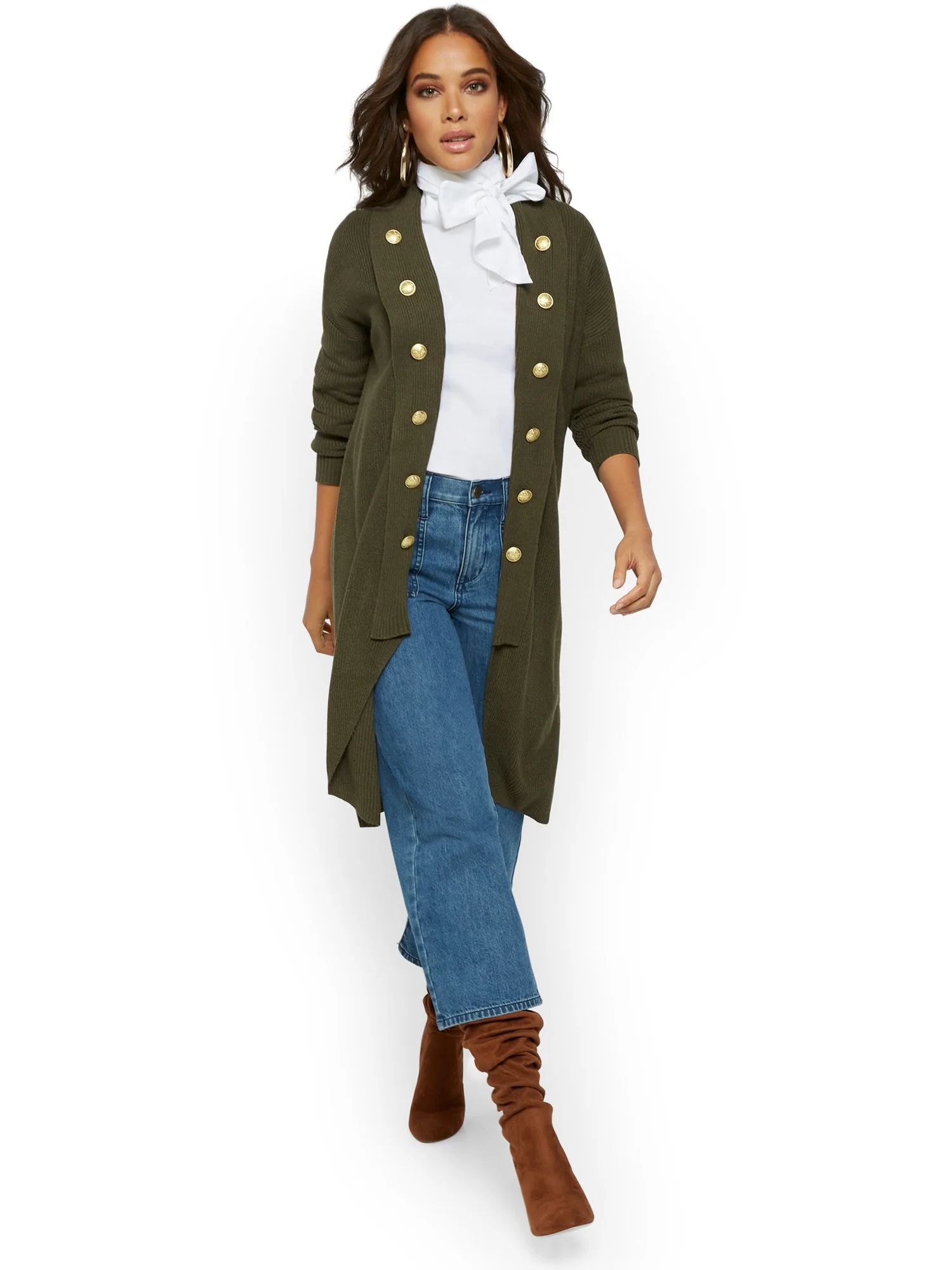 Long Shawl Collar Open Cardigan - Image 4