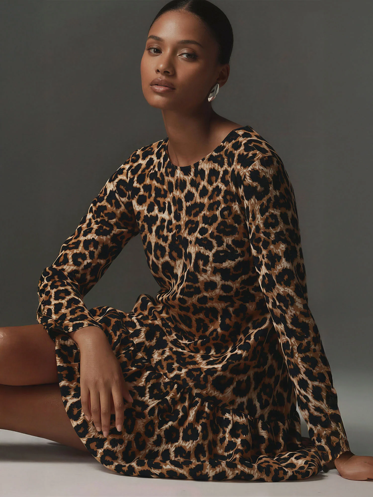 Animal Bubble Hem Mini Dress - Image 6