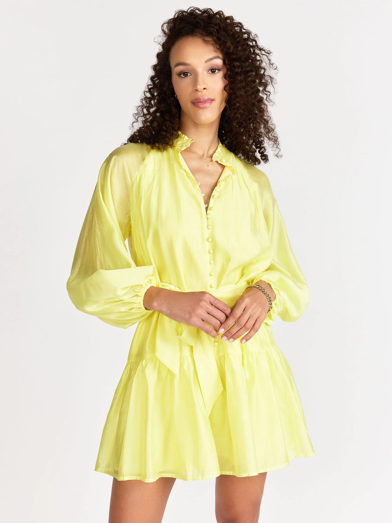 Long-Sleeve Ruffle Hem Mini Dress - Lena - Image 7