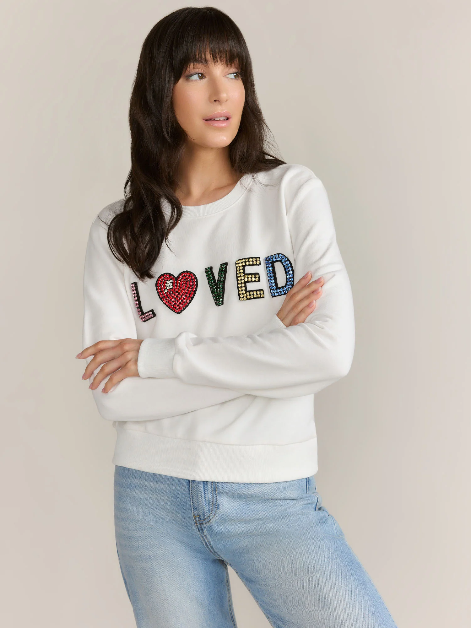 Endless Rose Long Sleeve Beaded Sweatshirt - Brands We Love