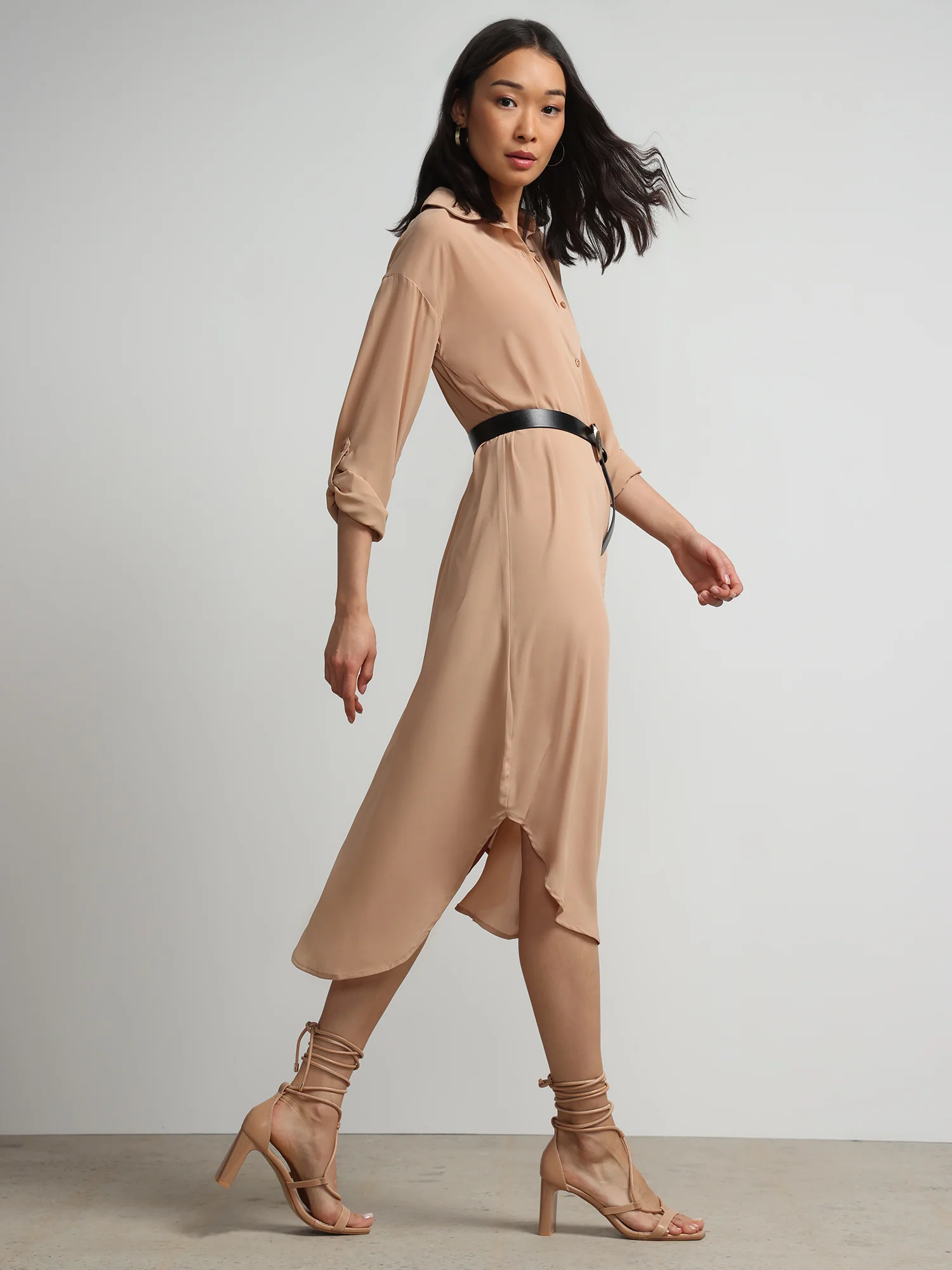 Long-Sleeve Button-Front Maxi Top - Image 13
