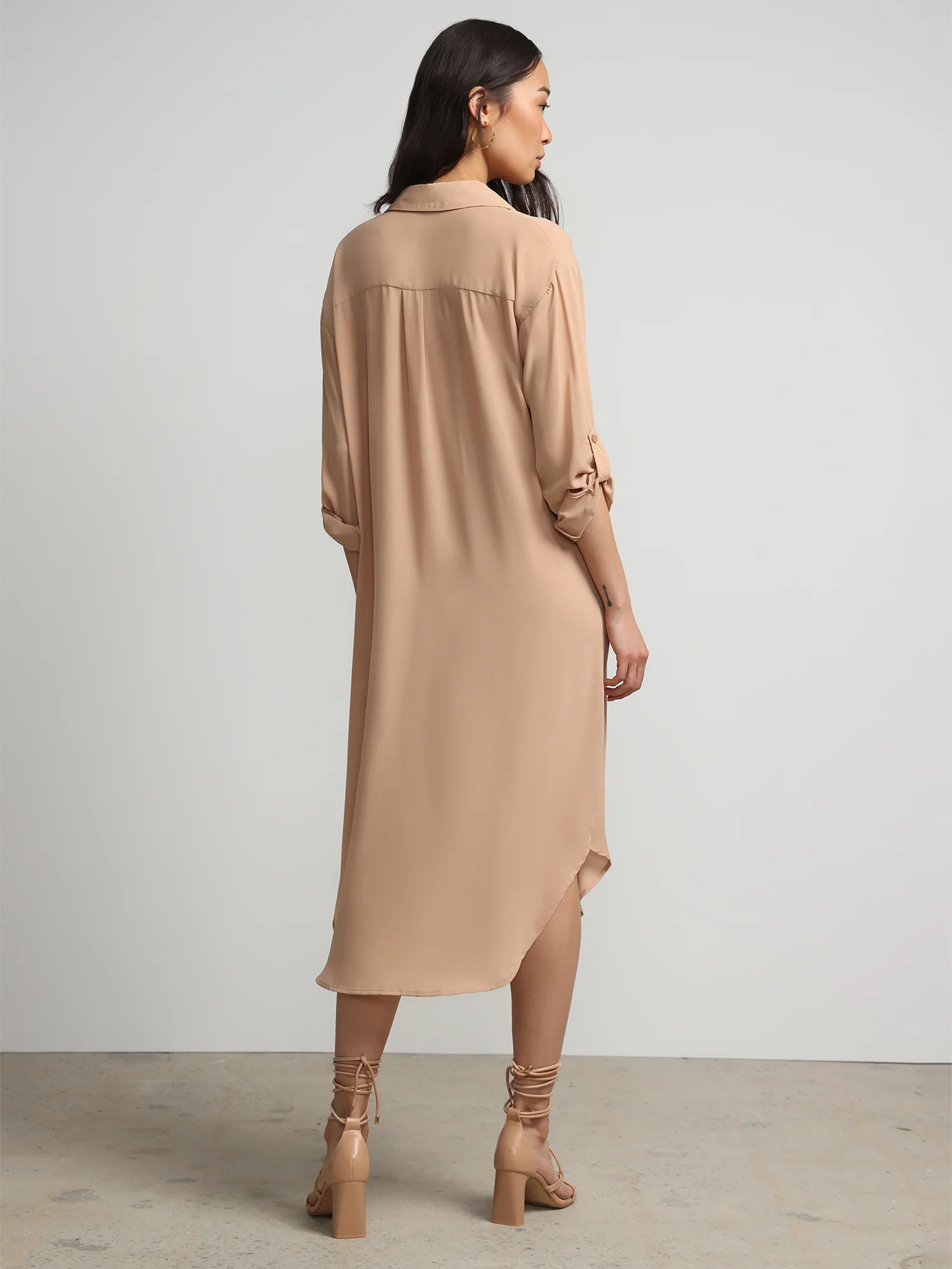 Long-Sleeve Button-Front Maxi Top - Image 14