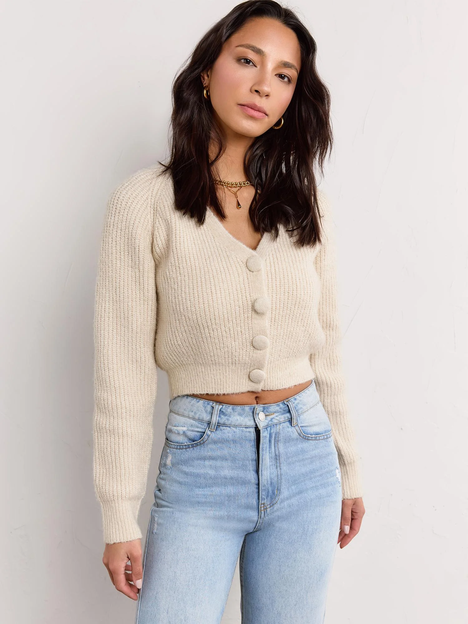 Dress Forum Long-Sleeve Cover Button Crop Cardigan - Brands We Love - Image 2