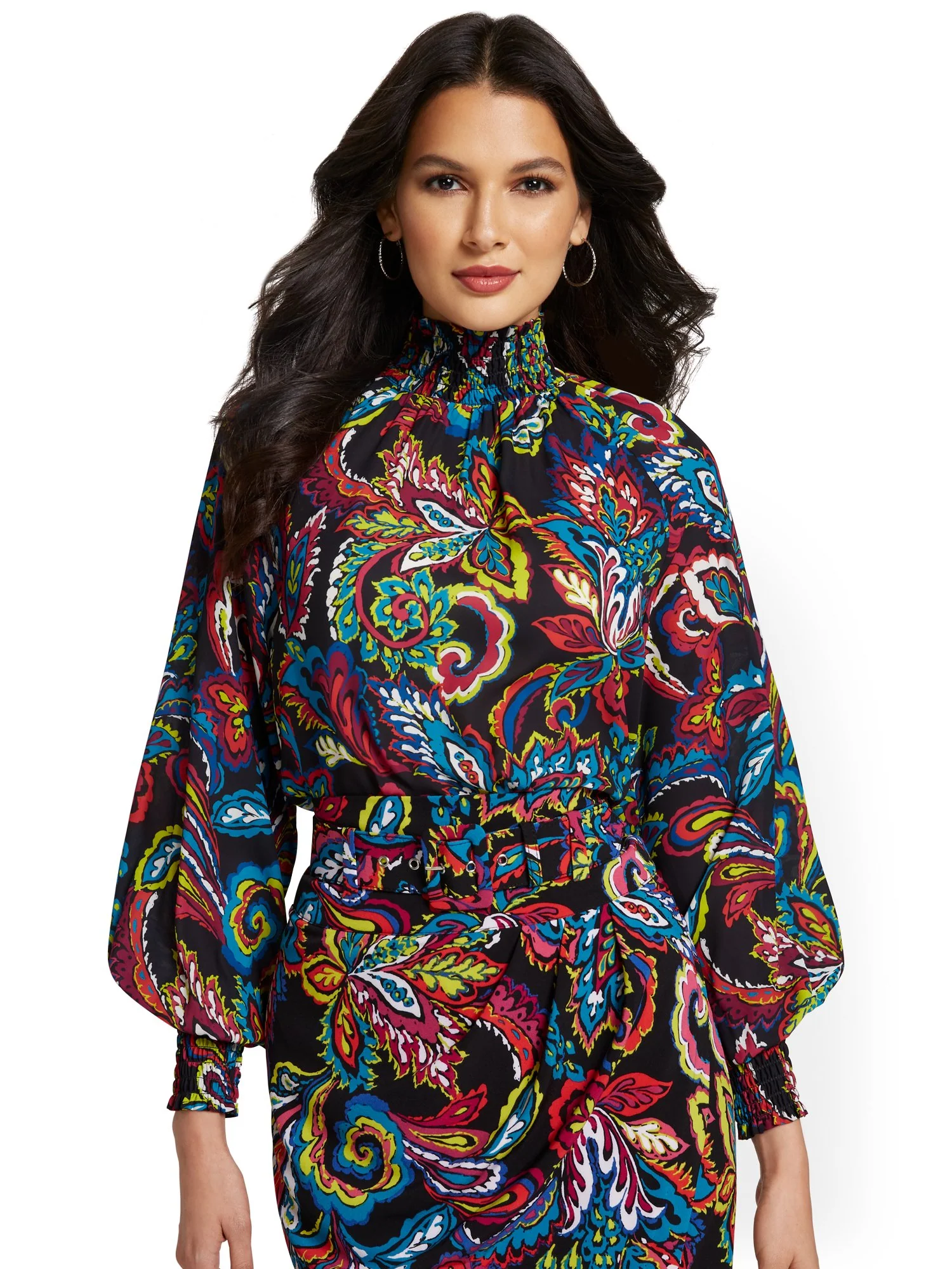 Long-Sleeve Dolman Blouse - Image 2