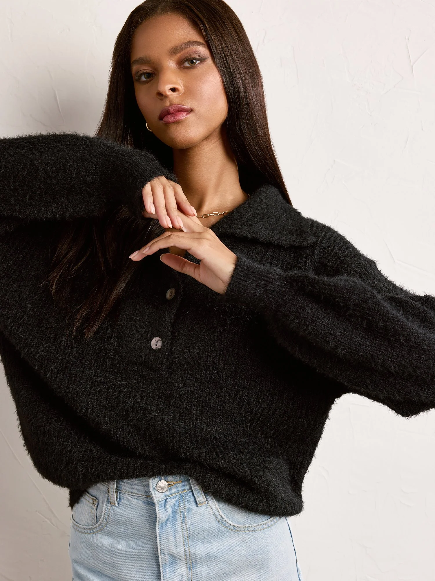Long-Sleeve Eyelash Pullover - RD Style - Image 2