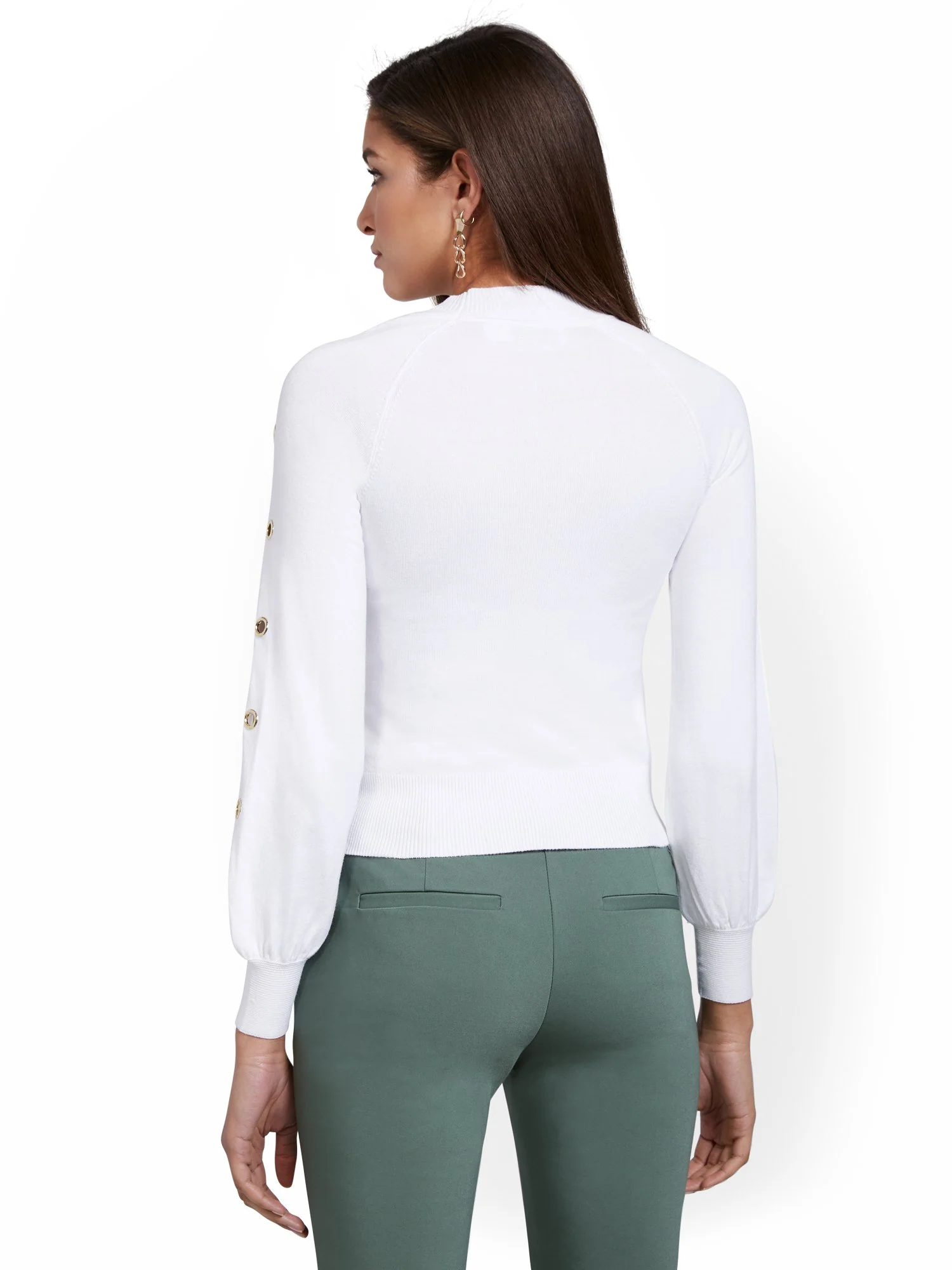 Long-Sleeve Grommet Sweater - Image 3