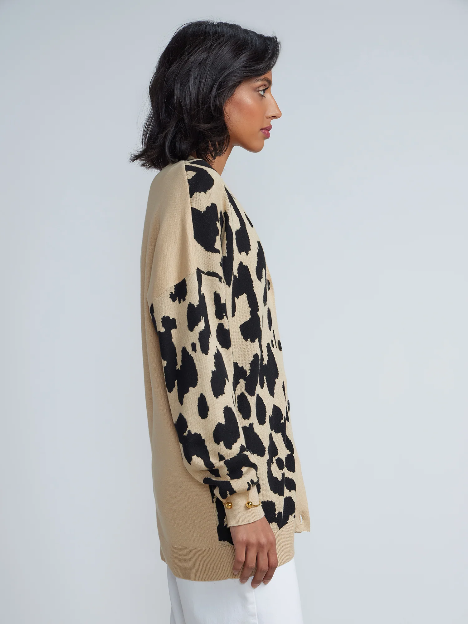 Long Sleeve Half & Half Cardigan - Image 2