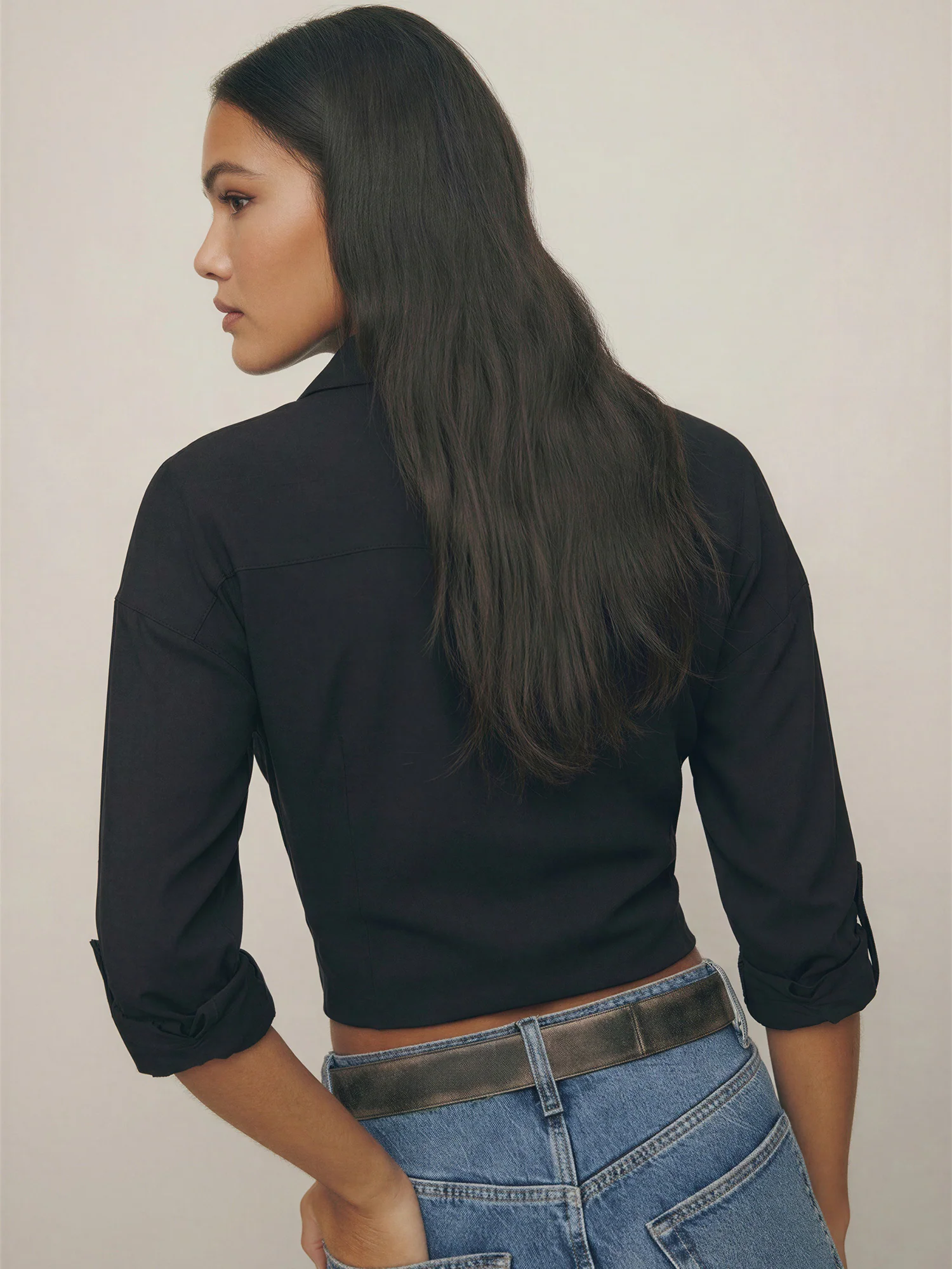 Longsleeves Chiffon Button Down Shirt - Image 4