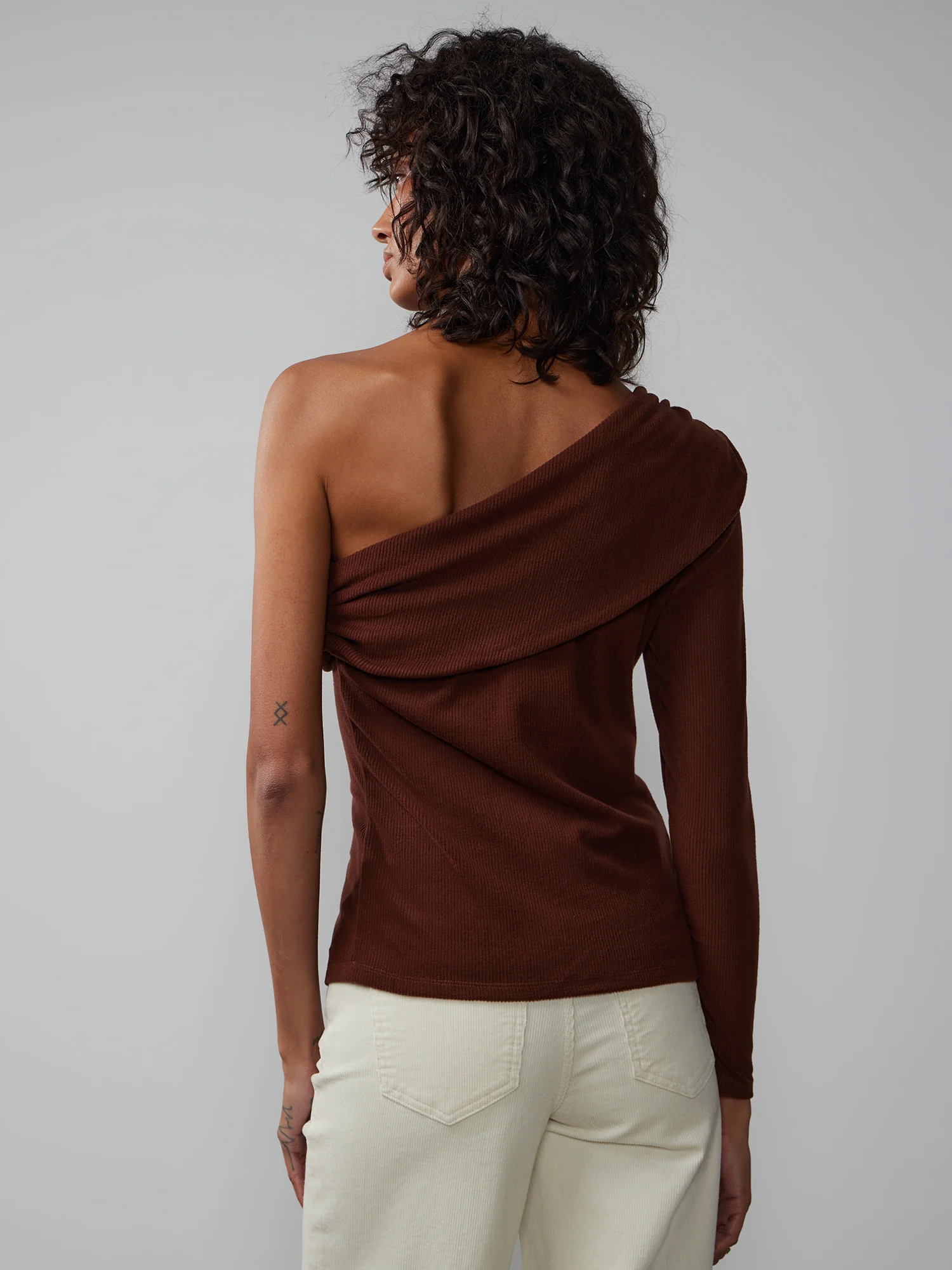 Long Sleeve One Shoulder Top - Image 3